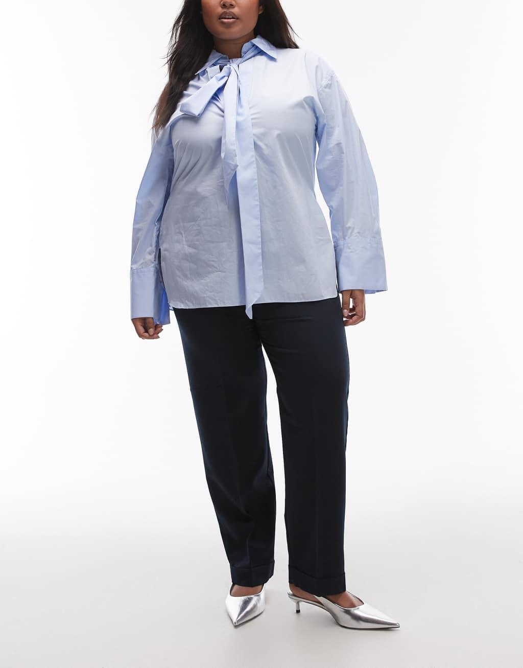 Mango Curve suit slim pants in navy Product Image