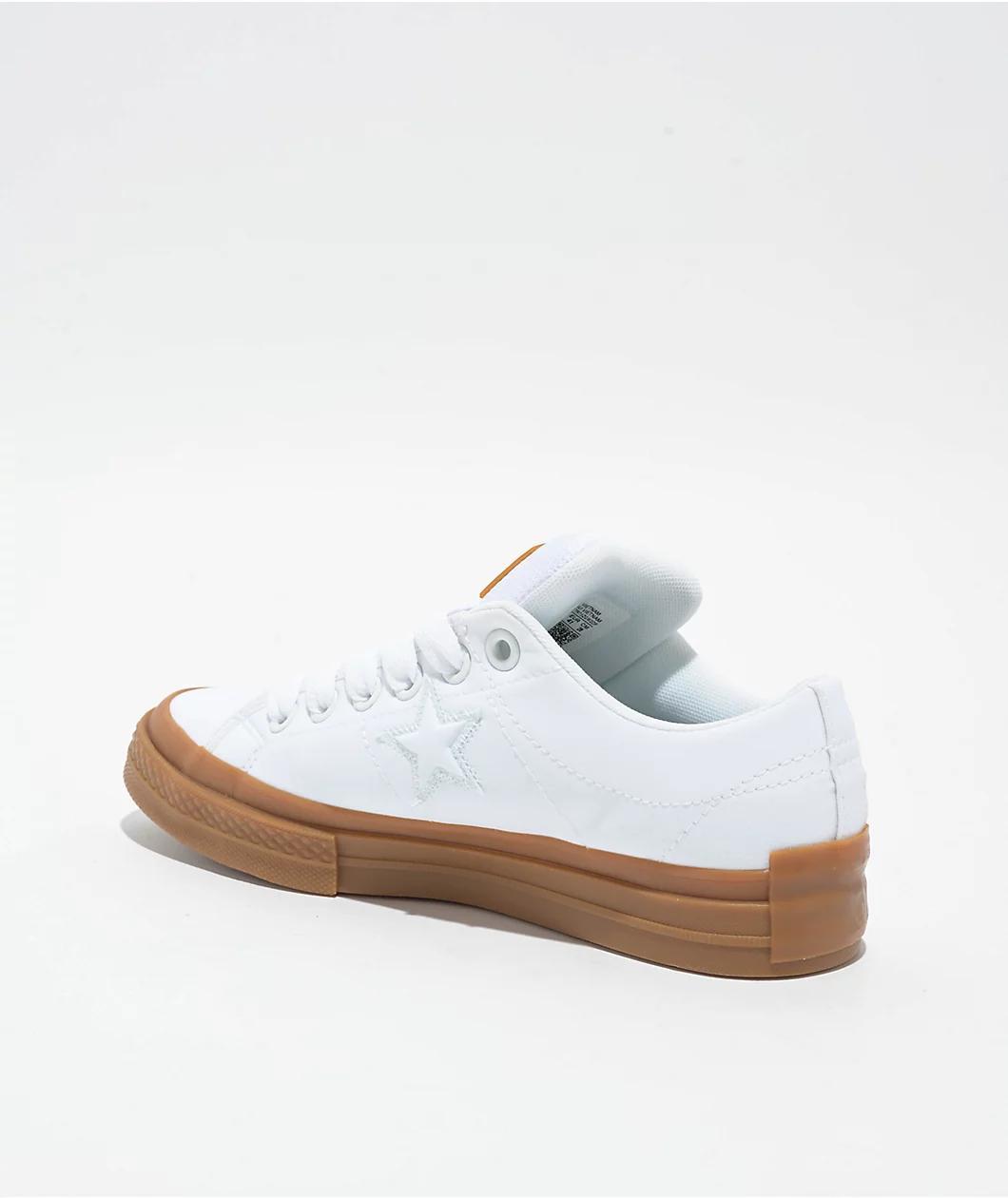 Converse One Star Puffed White & Gum Skate Shoes Product Image