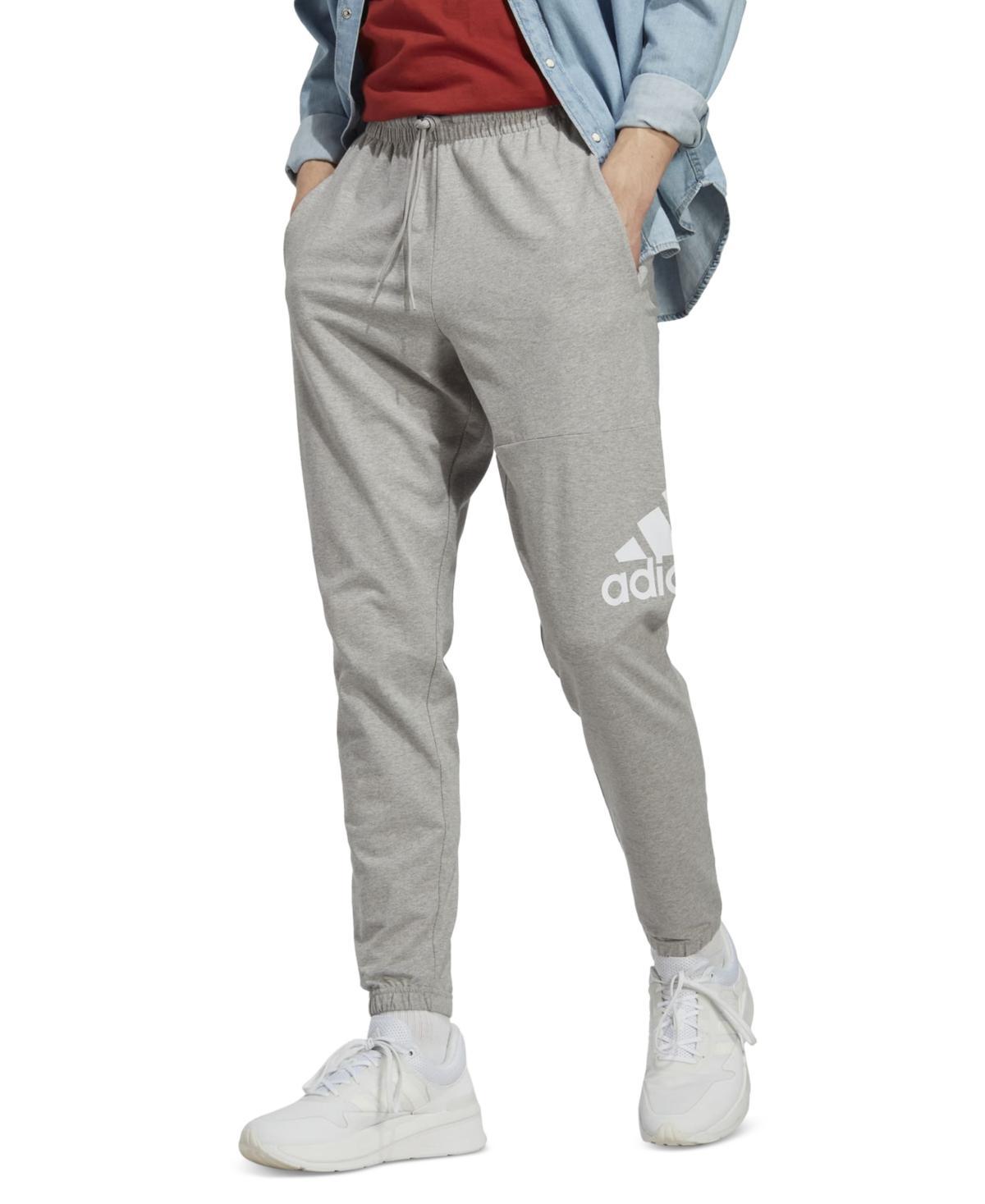 adidas Essentials Single Jersey Tapered Badge Of Sport Pants (Ink) Men's Clothing Product Image