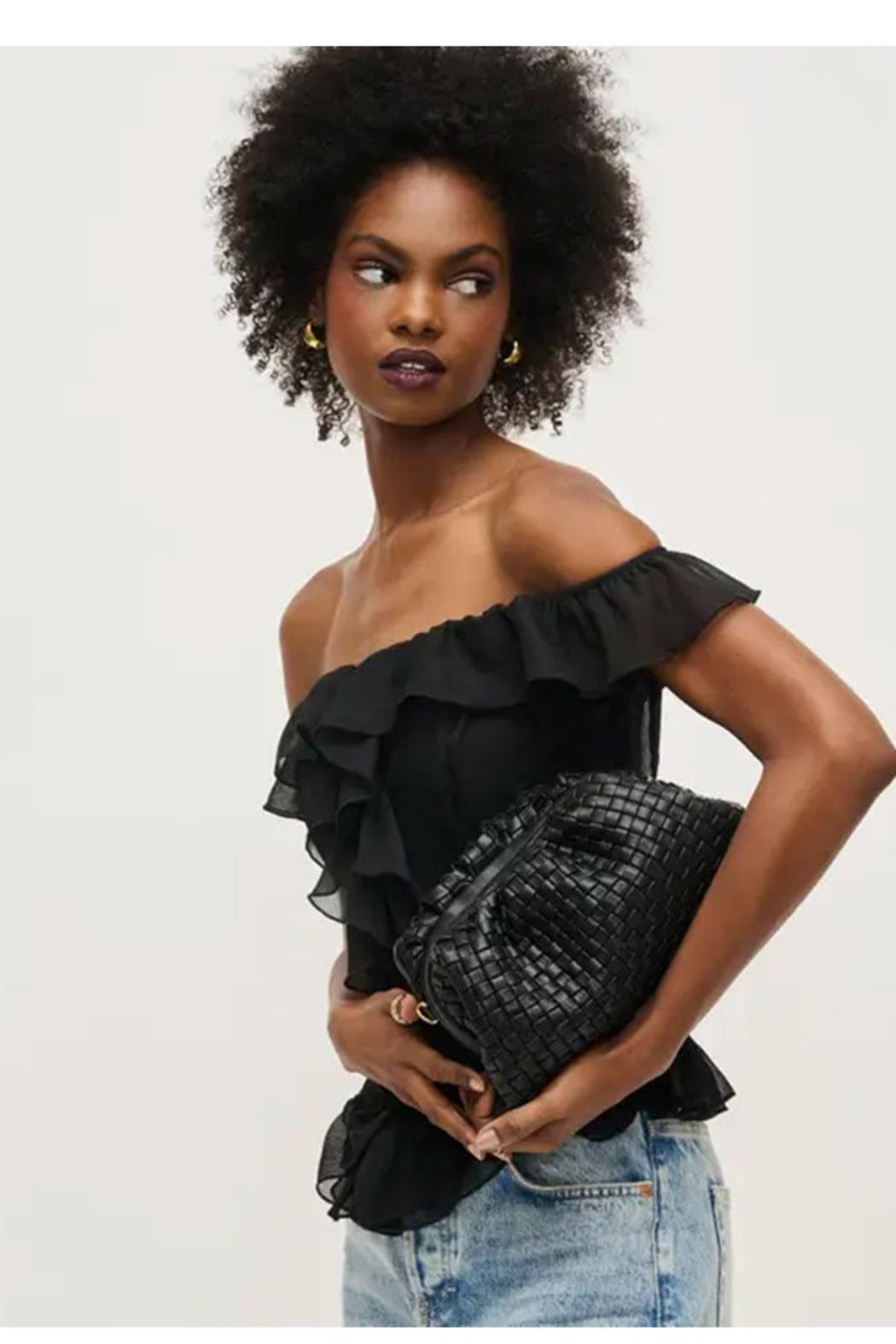 Tate Woven Frame Clutch Product Image