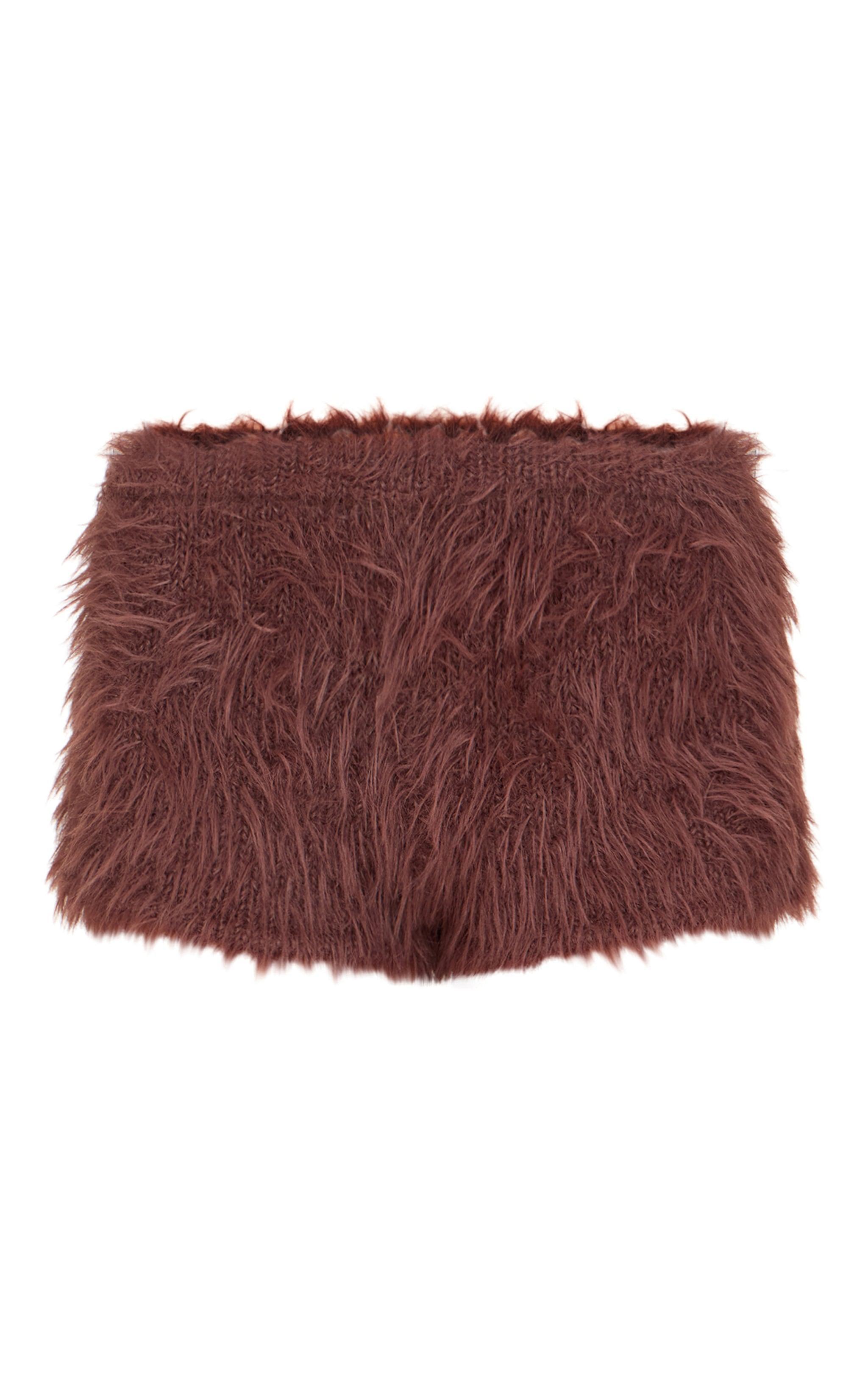  Chocolate Fluffy Knit Hot Pants Product Image