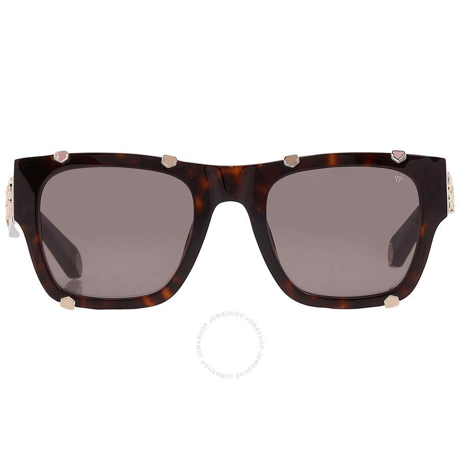 PHILIPP PLEIN Brown Acetate Sunglasses In Black Product Image