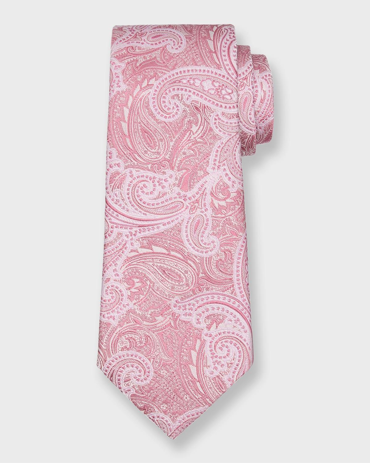 Mens Silk-Cotton Tonal Paisley Tie Product Image