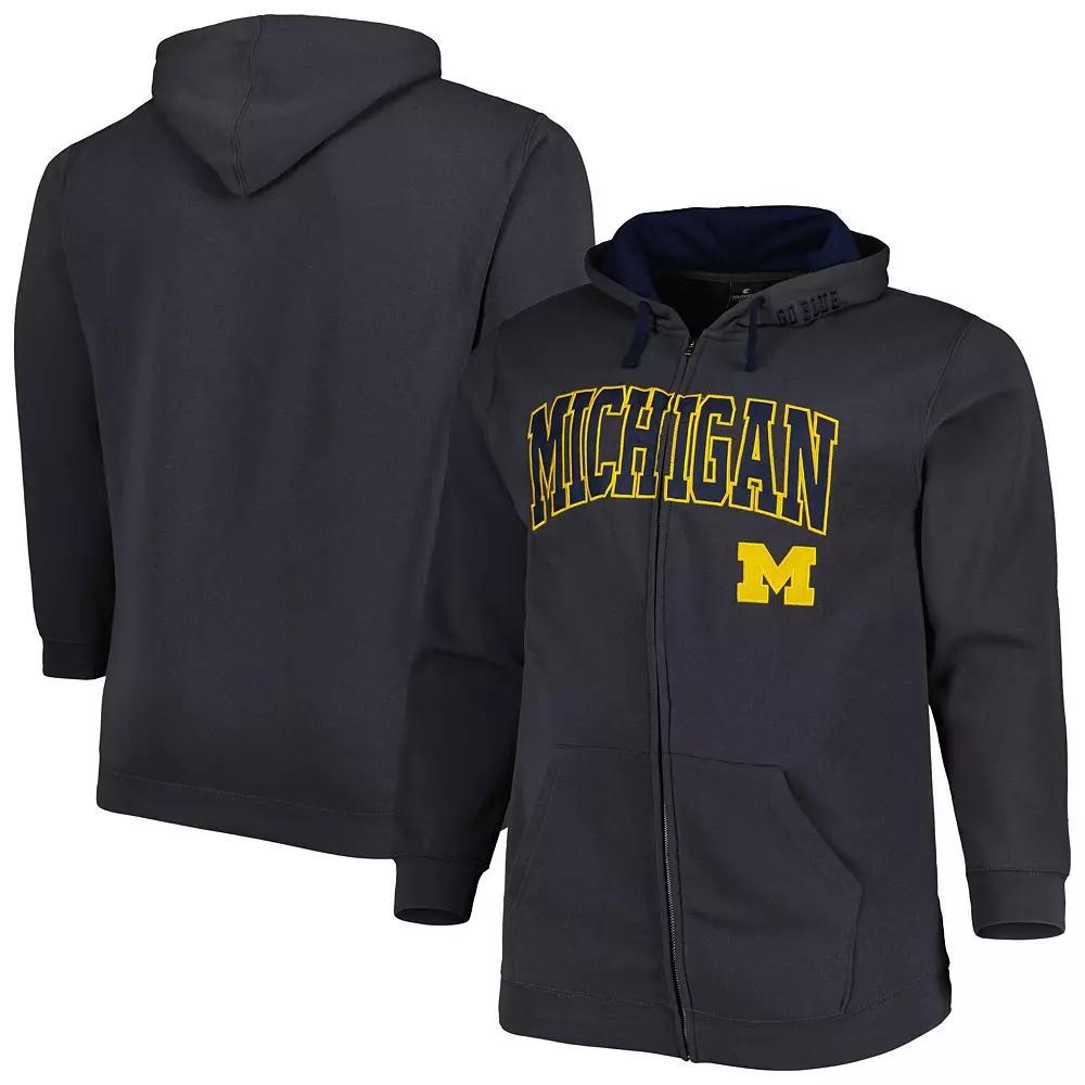 Men's Colosseum Charcoal Michigan Wolverines Big & Tall Team Full-Zip Hoodie, Size: 2XLT Product Image