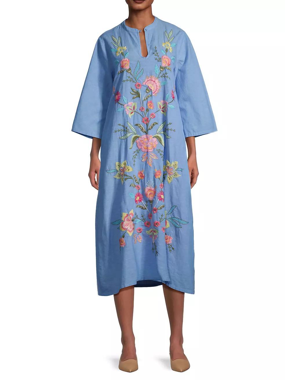 Camellia Embroidered Tunic Dress Product Image