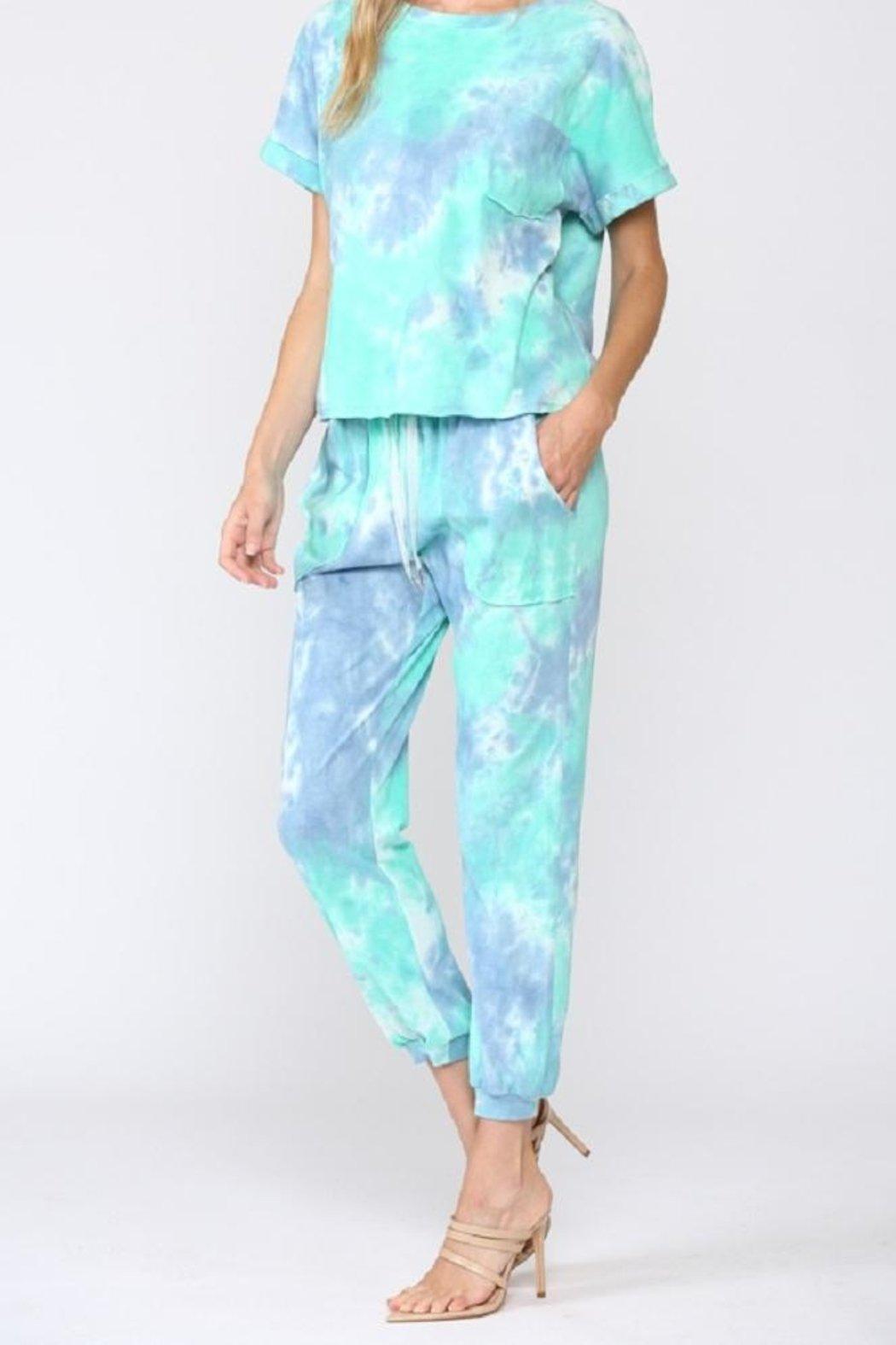 Blue Tie Dye Set Joggers Product Image