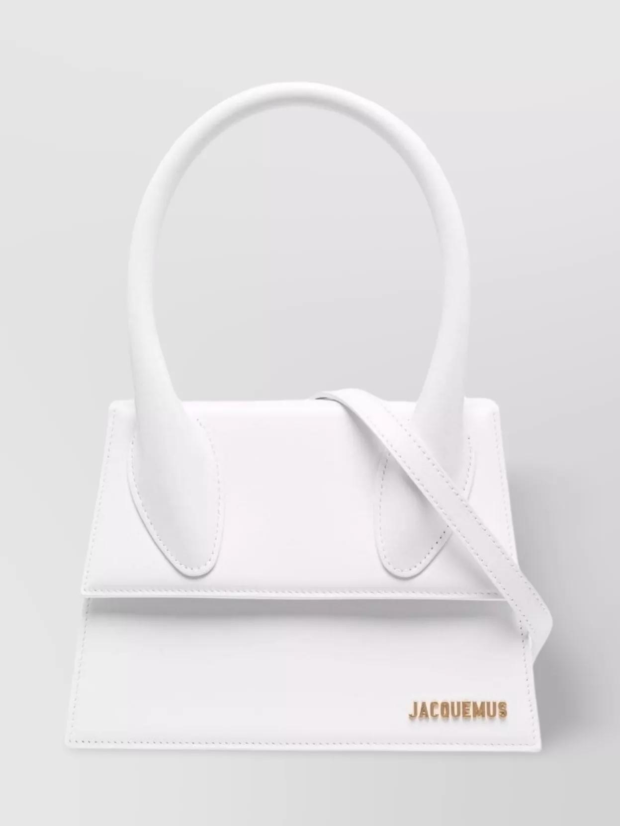 JACQUEMUS The Big Little Handbag In White Product Image