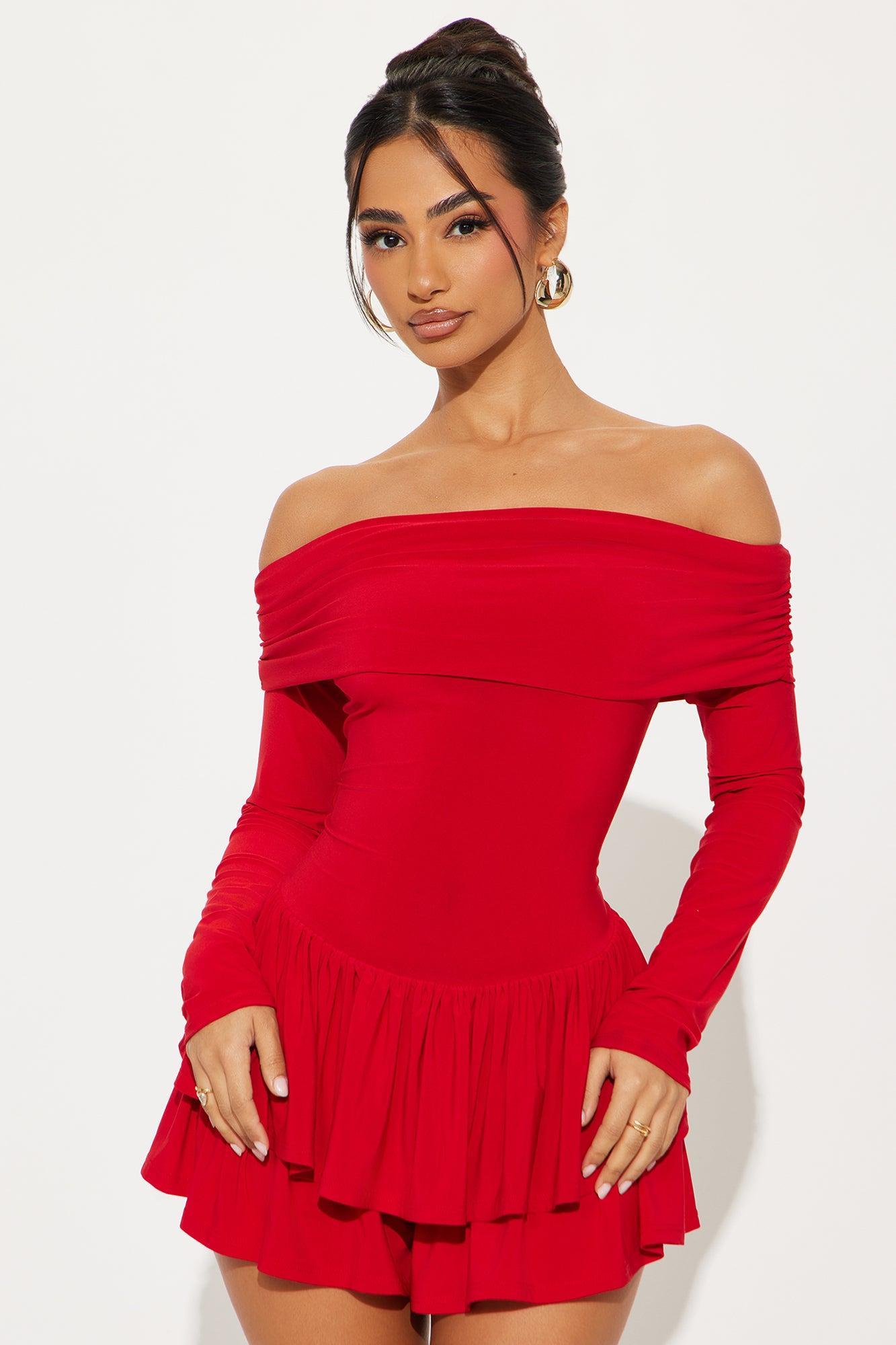 Not The Same Ruffle Romper - Red Product Image