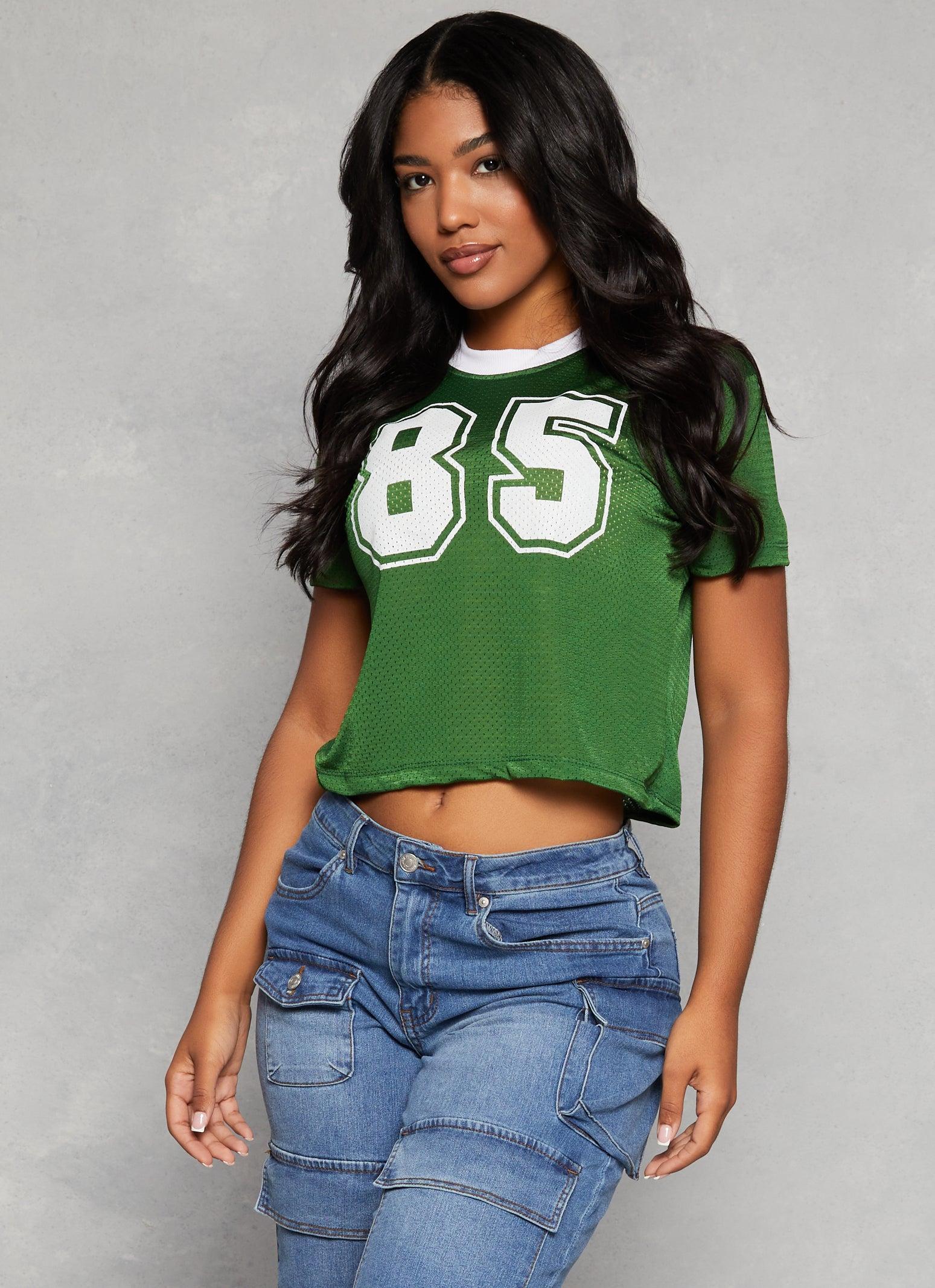 Womens Graphic Cropped Football Jersey Product Image