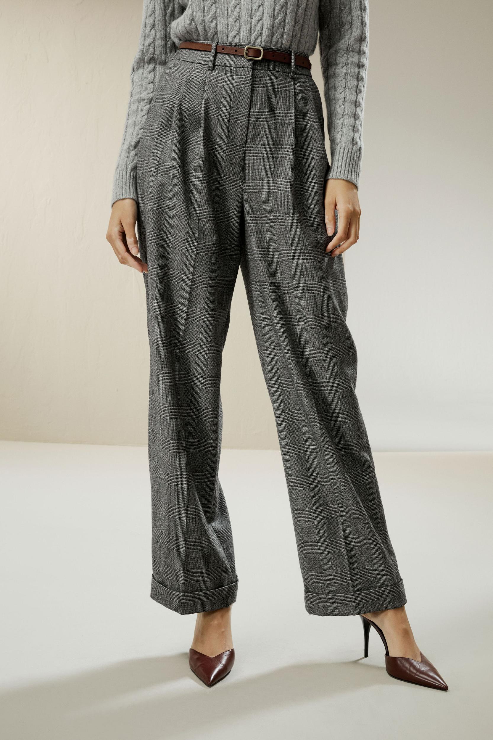 Wide leg wool-flannel suit trousers Product Image
