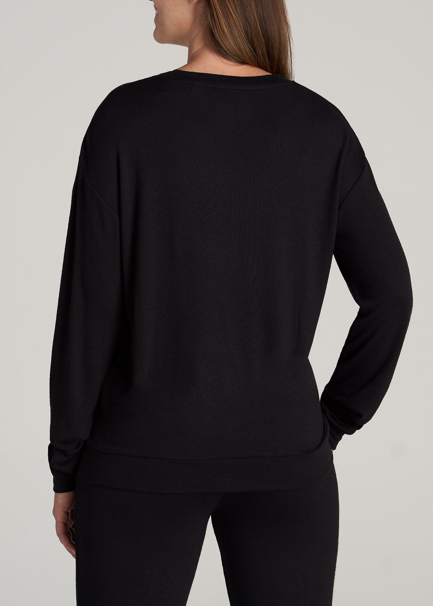 Cozy Lounge Crewneck in Black - Tall Women's Shirts Product Image