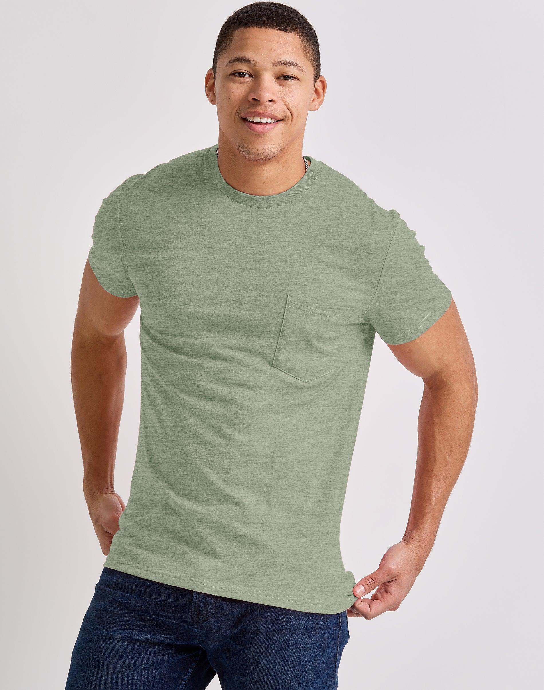 Hanes Originals Mens Tri-Blend Pocket T-Shirt Mint To Be Green Heather S Product Image