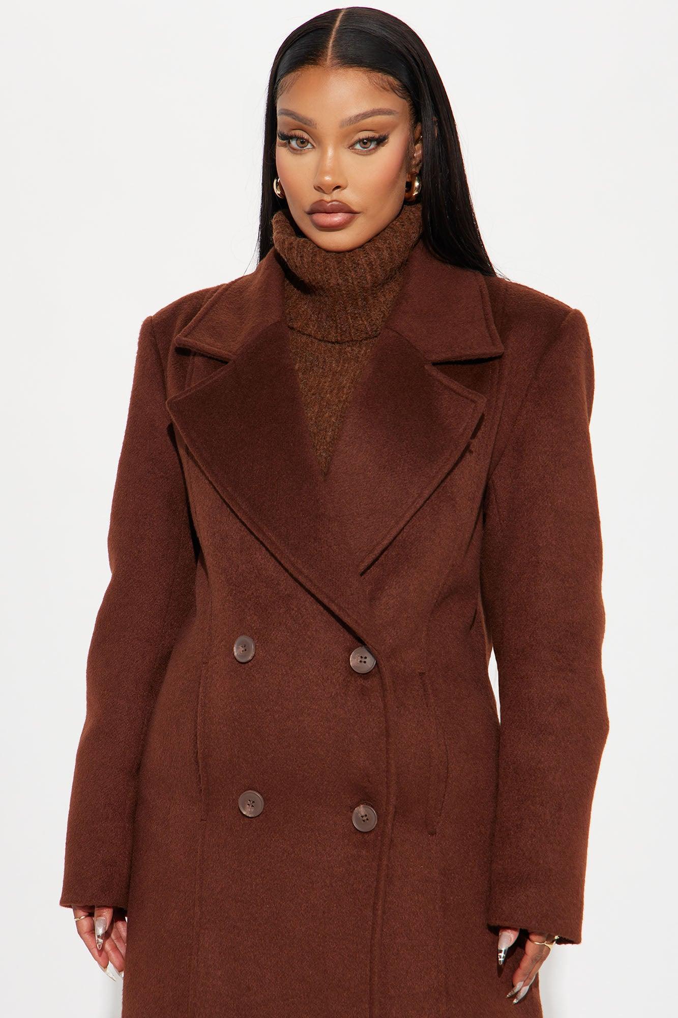 Melonie Wool Trench Coat - Brown Product Image