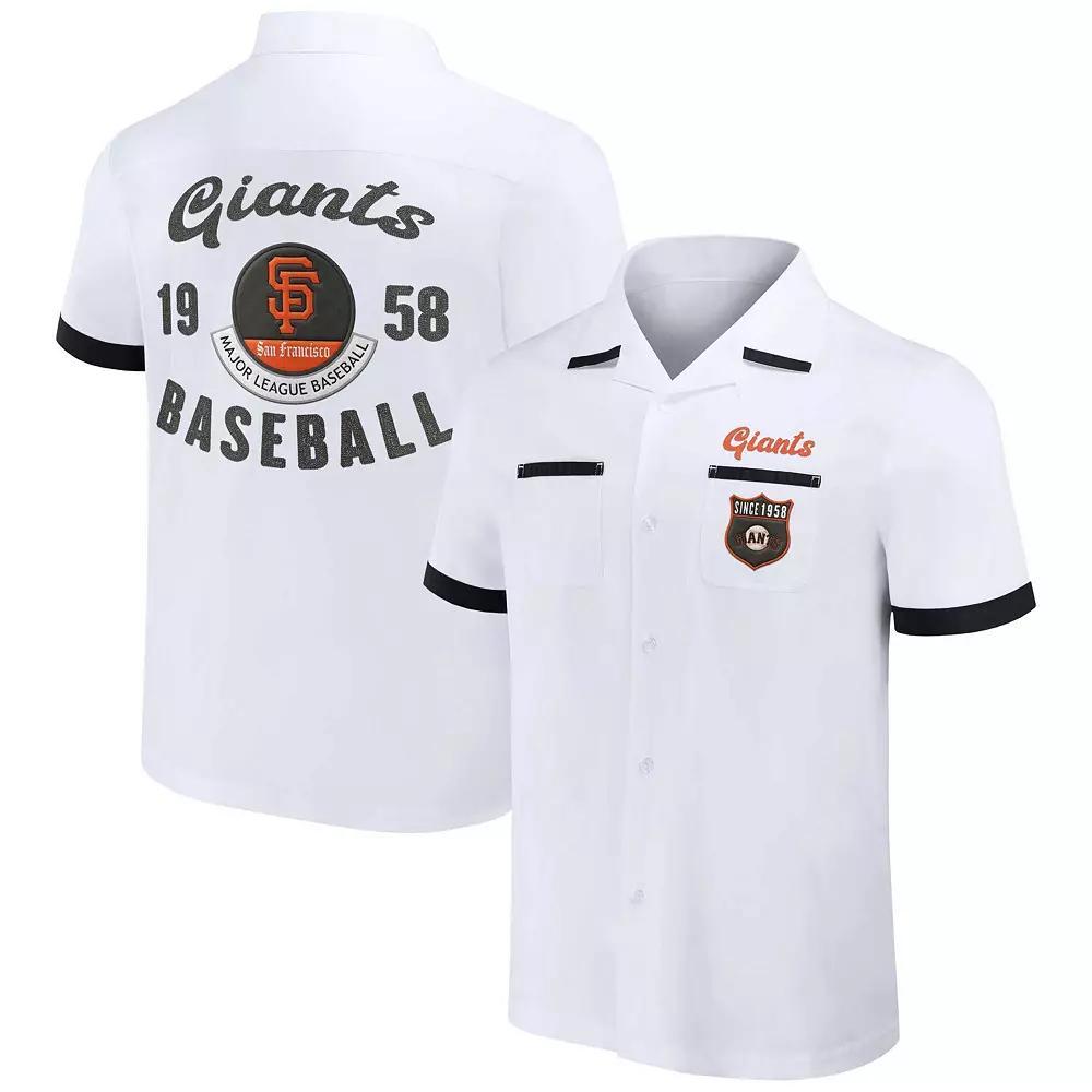 Men's Darius Rucker Collection by Fanatics White San Francisco Giants Bowling Button-Up Shirt,  Product Image