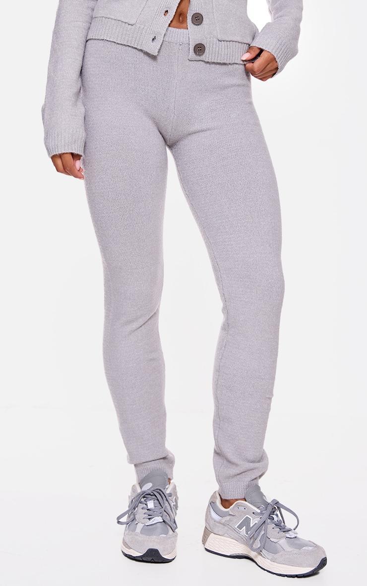 Charcoal Basic Knit Leggings Product Image