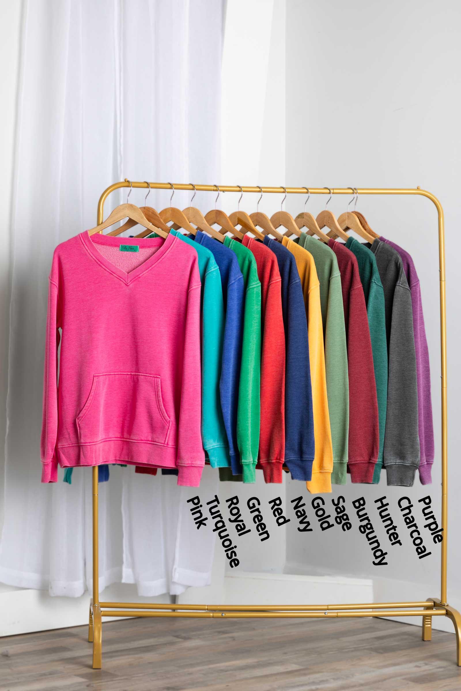 Pigment Dyed Cozy Campfire V-Neck Sweatshirt Product Image