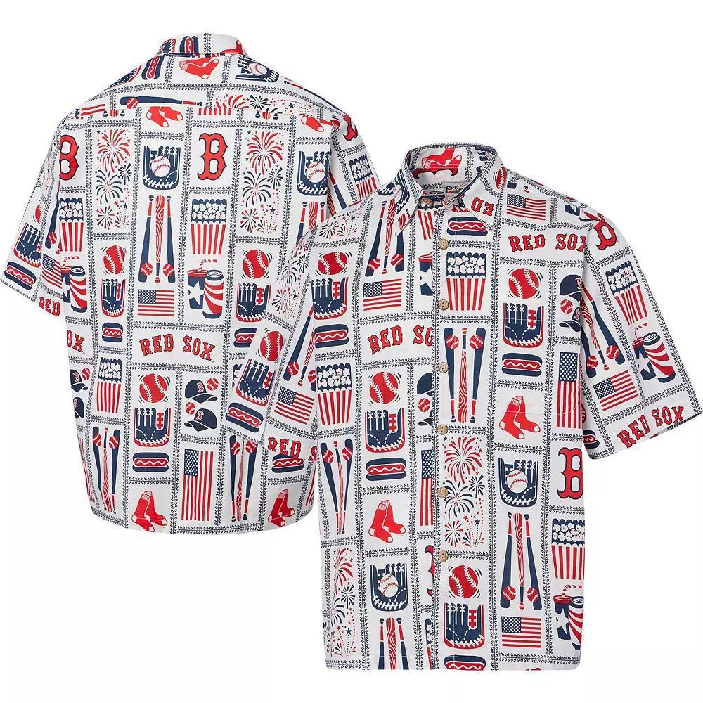 Men's Reyn Spooner White Boston Red Sox Americana Button-Up Shirt,  Product Image