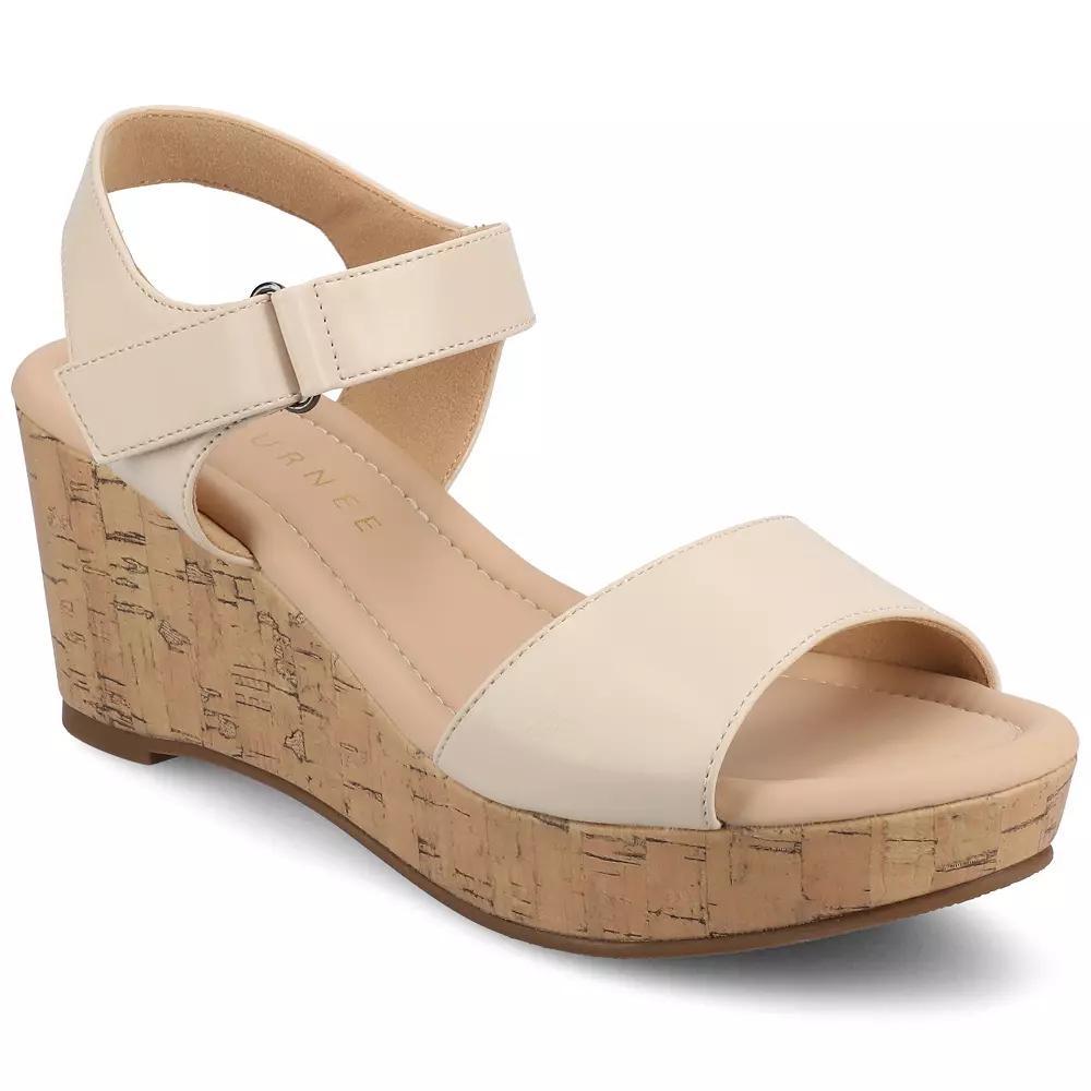 Journee Ranae Ankle Strap Platform Cork Women's Wedge Sandals,  Product Image
