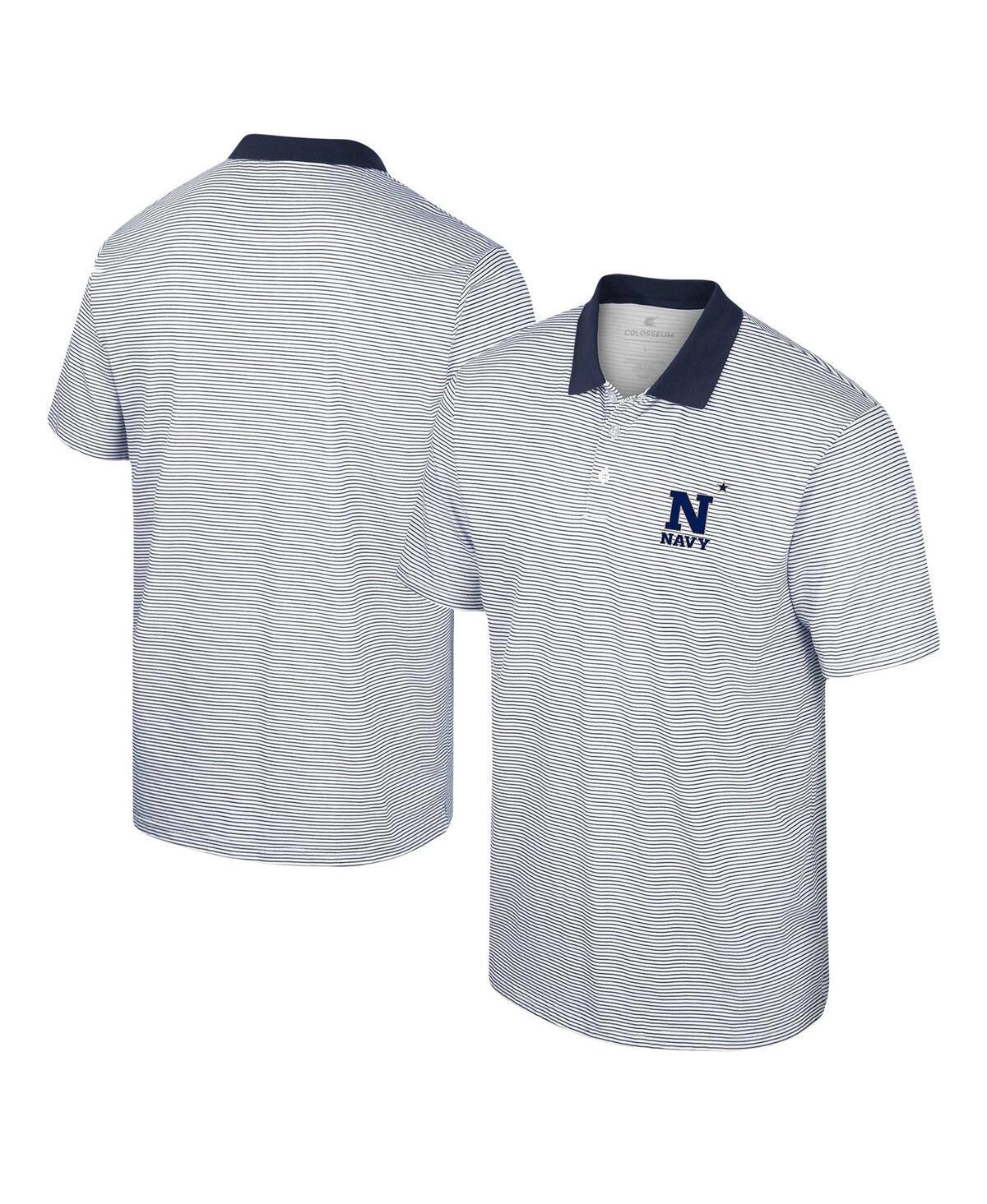 Mens Colosseum /Navy Navy Midshipmen Print Stripe Polo Product Image