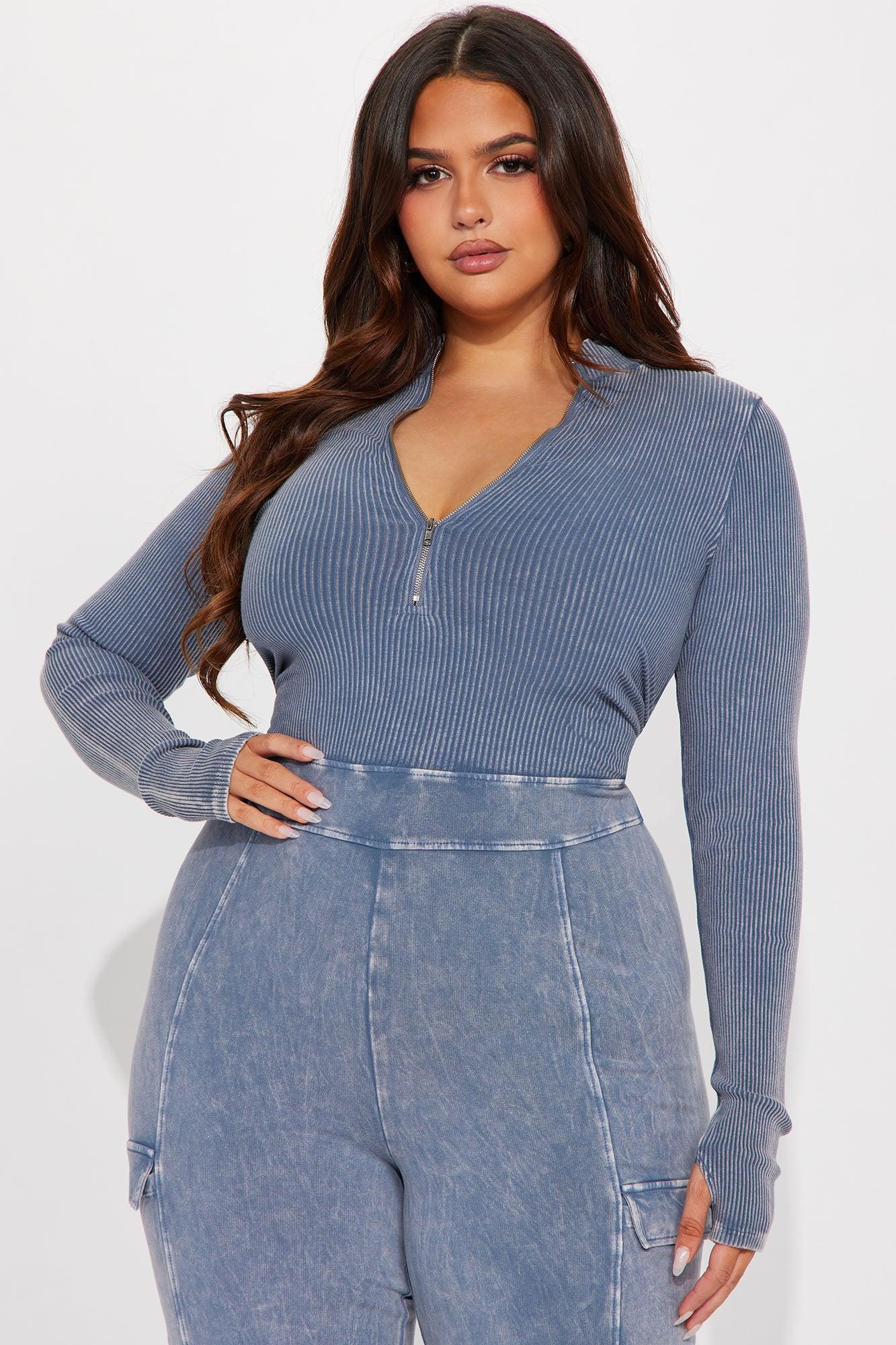 Caught Up With You Ribbed Jumpsuit - Blue Product Image