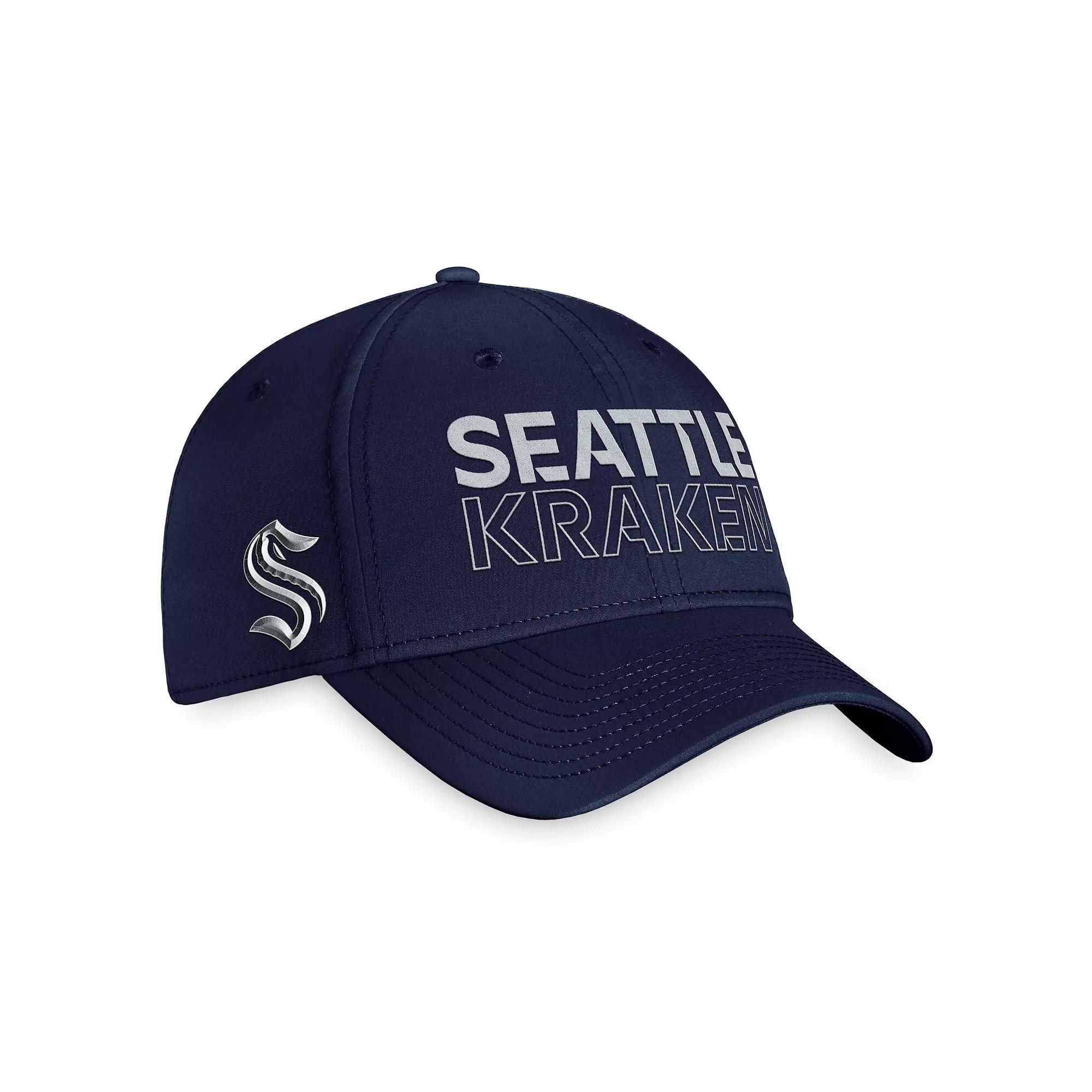 Men's Fanatics Branded Deep Sea Blue Seattle Kraken Authentic Pro Road Flex Hat,  Product Image