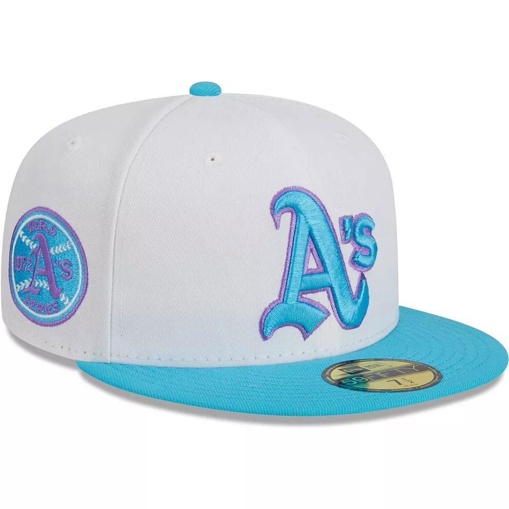 Men's New Era White Oakland Athletics  Vice 59FIFTY Fitted Hat, Size: 7 5/8 Product Image