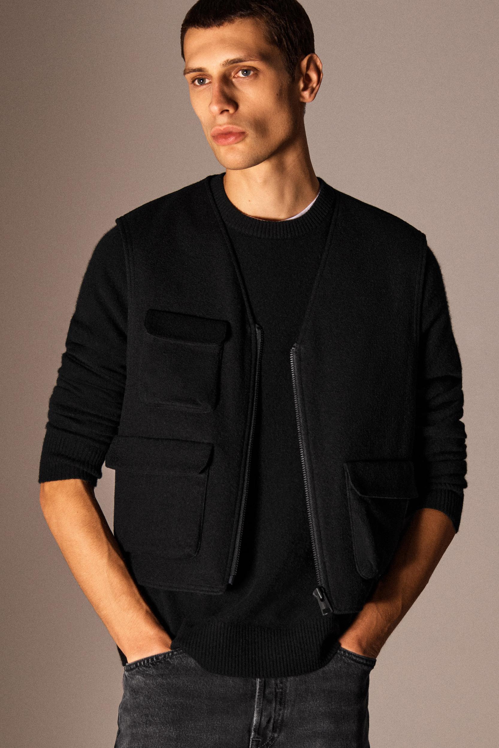 WOOL-BLEND UTILITY VEST Product Image