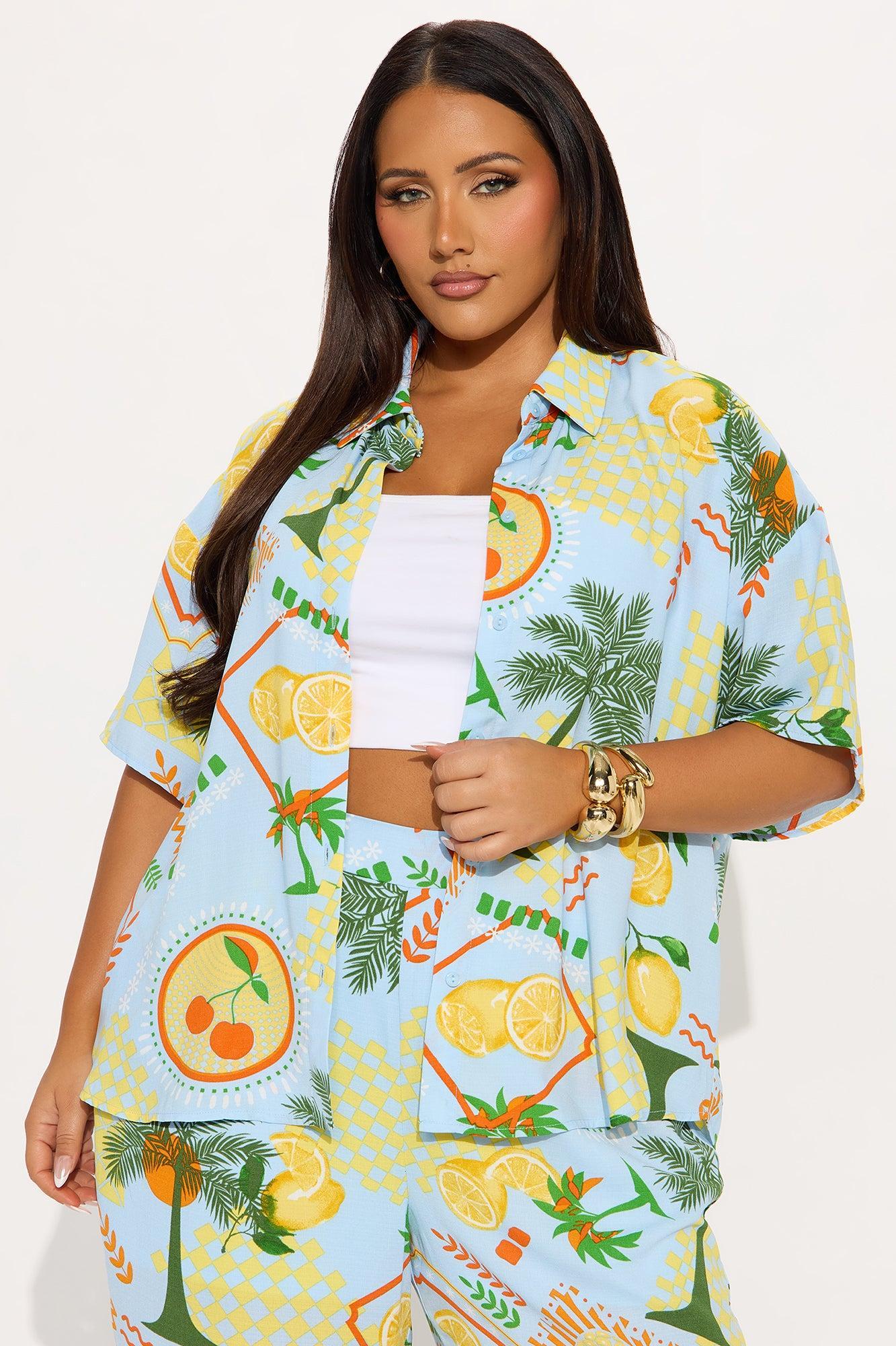 Zesty Attitude Pant Set - Blue/combo Product Image