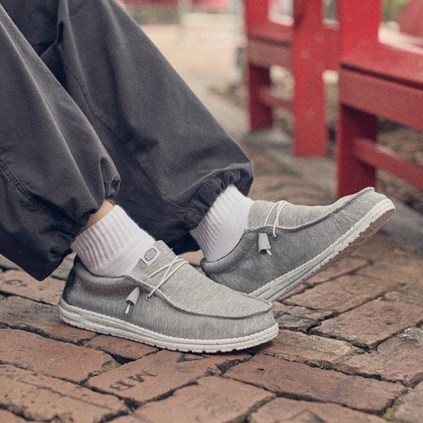 Mens HEYDUDE Wally Sport Casual Shoe - Grey Product Image