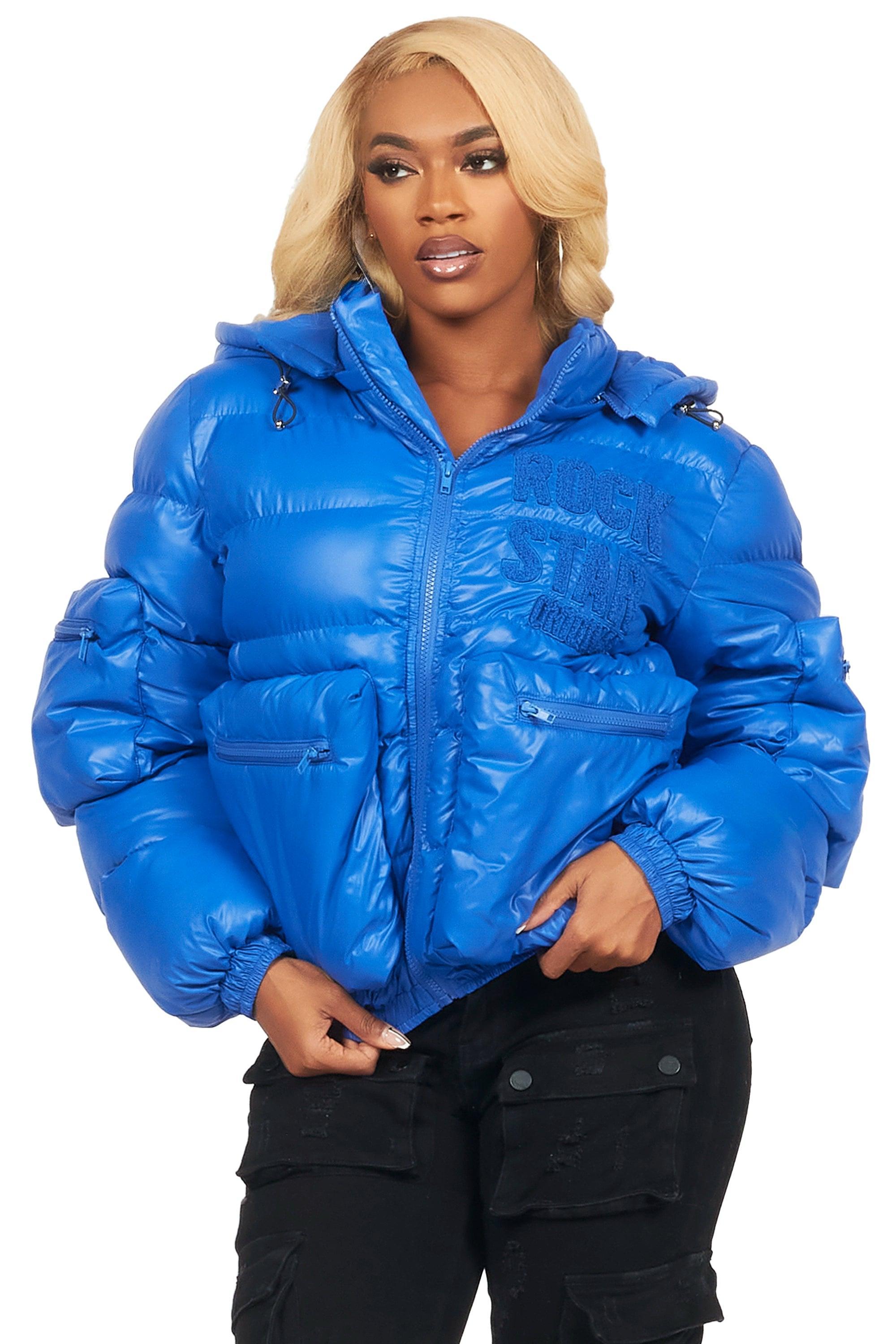 Keisha Royal Blue Cargo Puffer Jacket Female Product Image