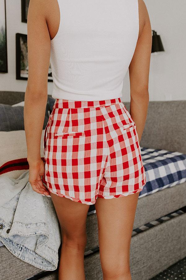 The Charlie High Waist Gingham Shorts Product Image