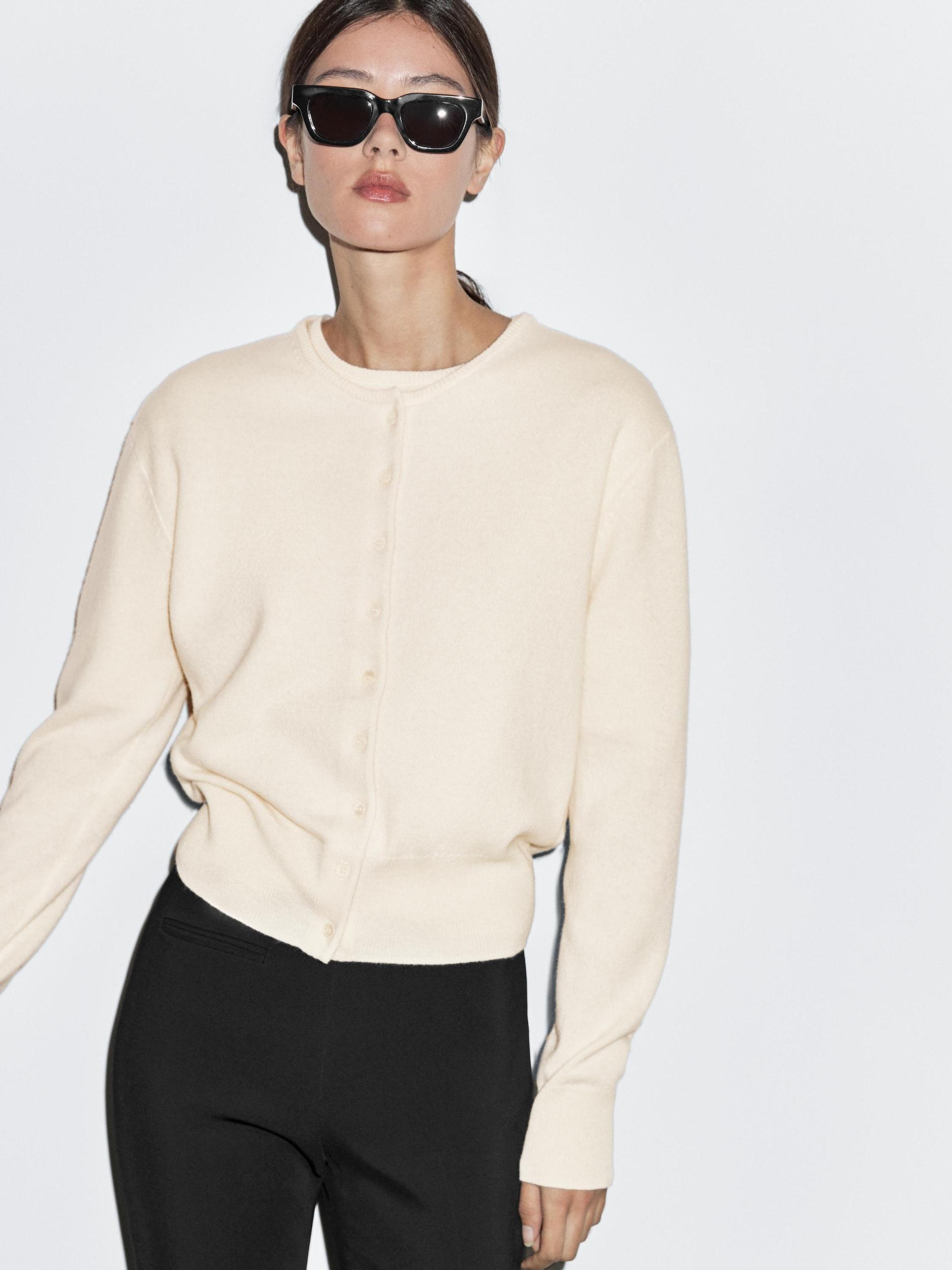 Wool blend knit cardigan Product Image