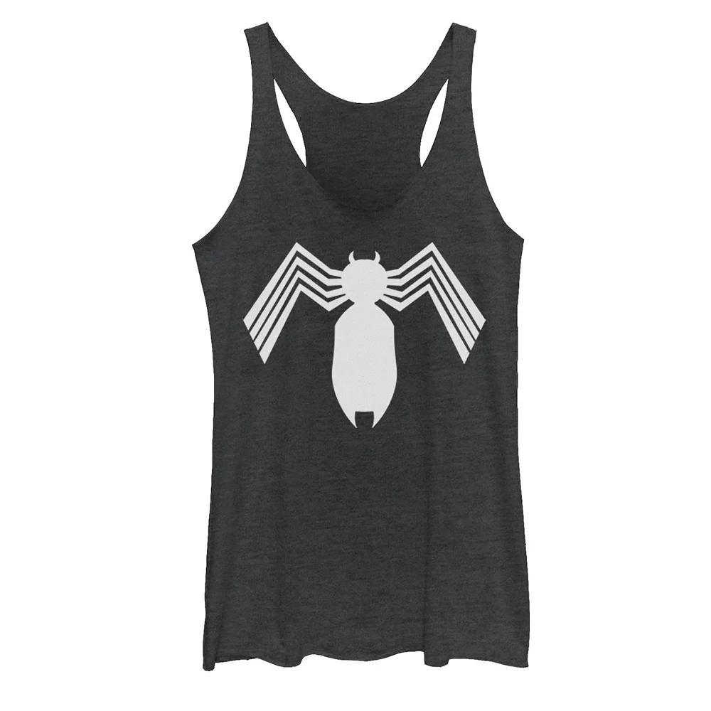 Juniors' Marvel Spider-Man Arachnid All White Logo Graphic Tank Top, Girl's, Size: Small, Black Grey Product Image
