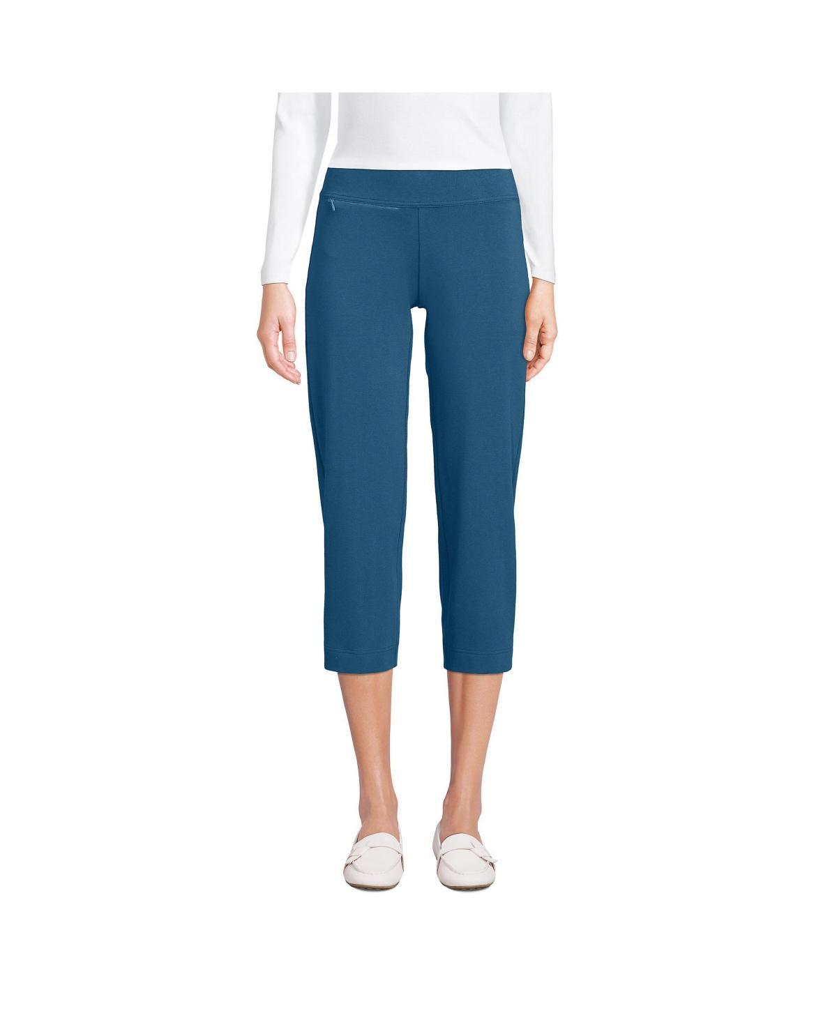 Petite Lands End Starfish Straight-Leg Pull-On Crop Pants, Womens Grey Heather Product Image