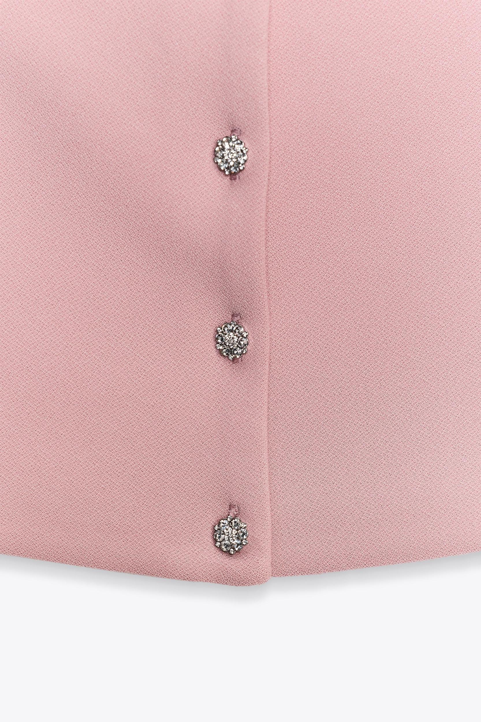 JEWEL BUTTON CREPE TOP Product Image