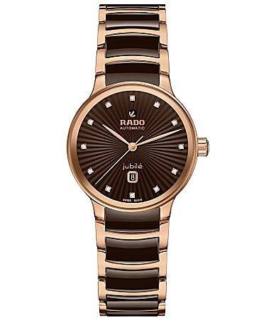 RADO Womens Centrix Automatic Diamonds Two Tone Stainless Steel Bracelet Watch Product Image