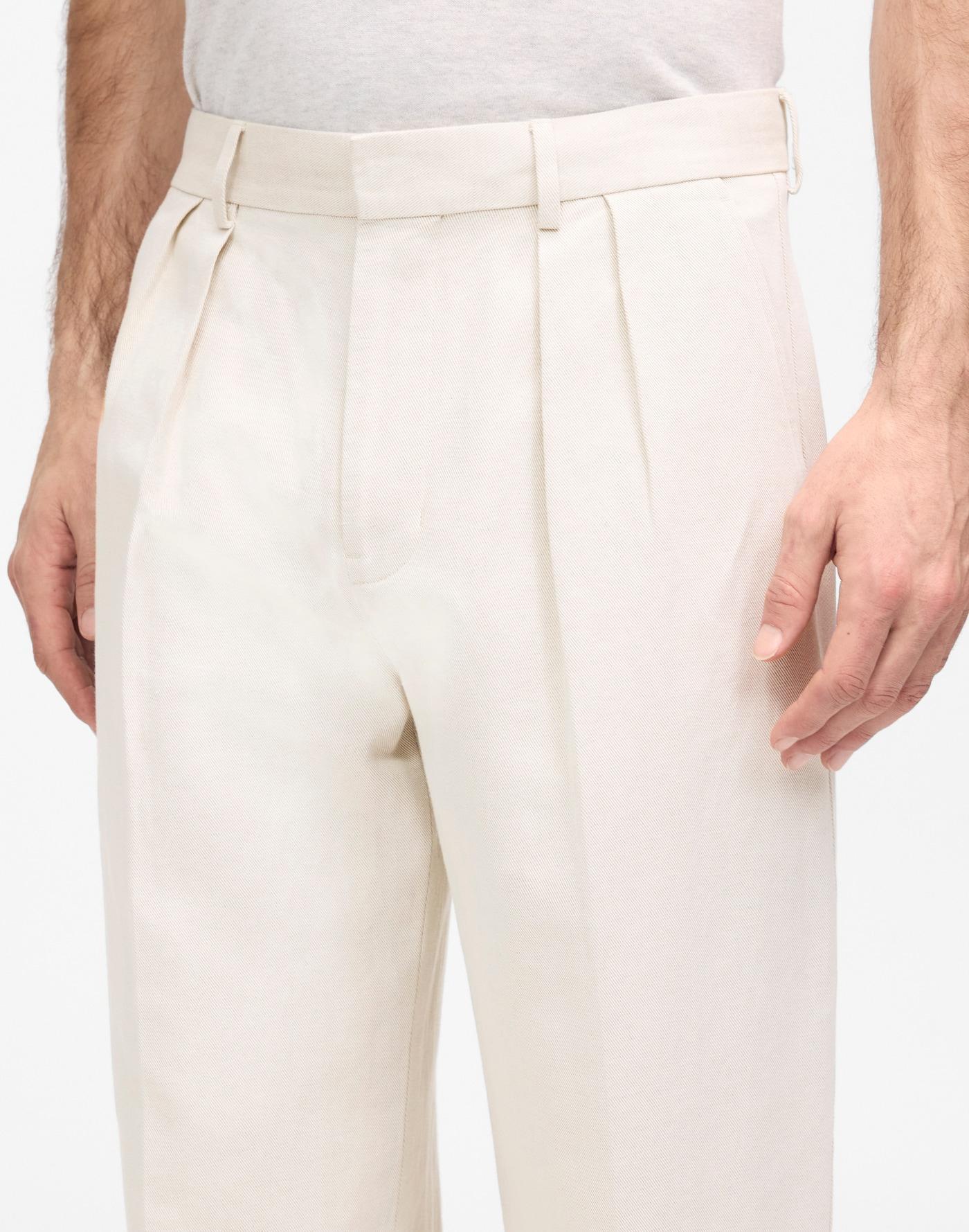 Double-Pleated Trouser in Cotton-Linen Blend Product Image