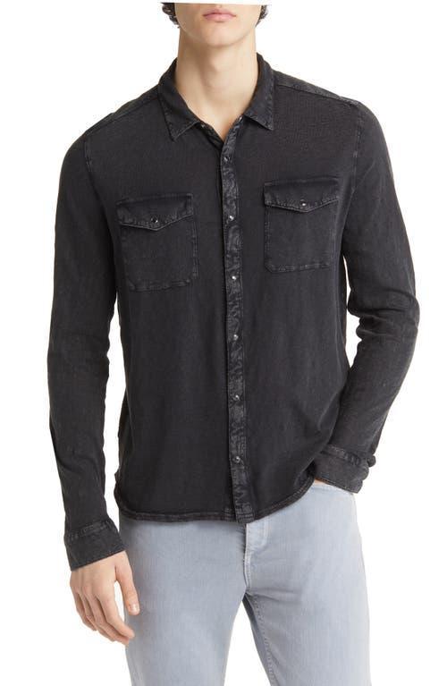 John Varvatos Arvon Cotton Textured Knit Button Down Western Shirt Product Image