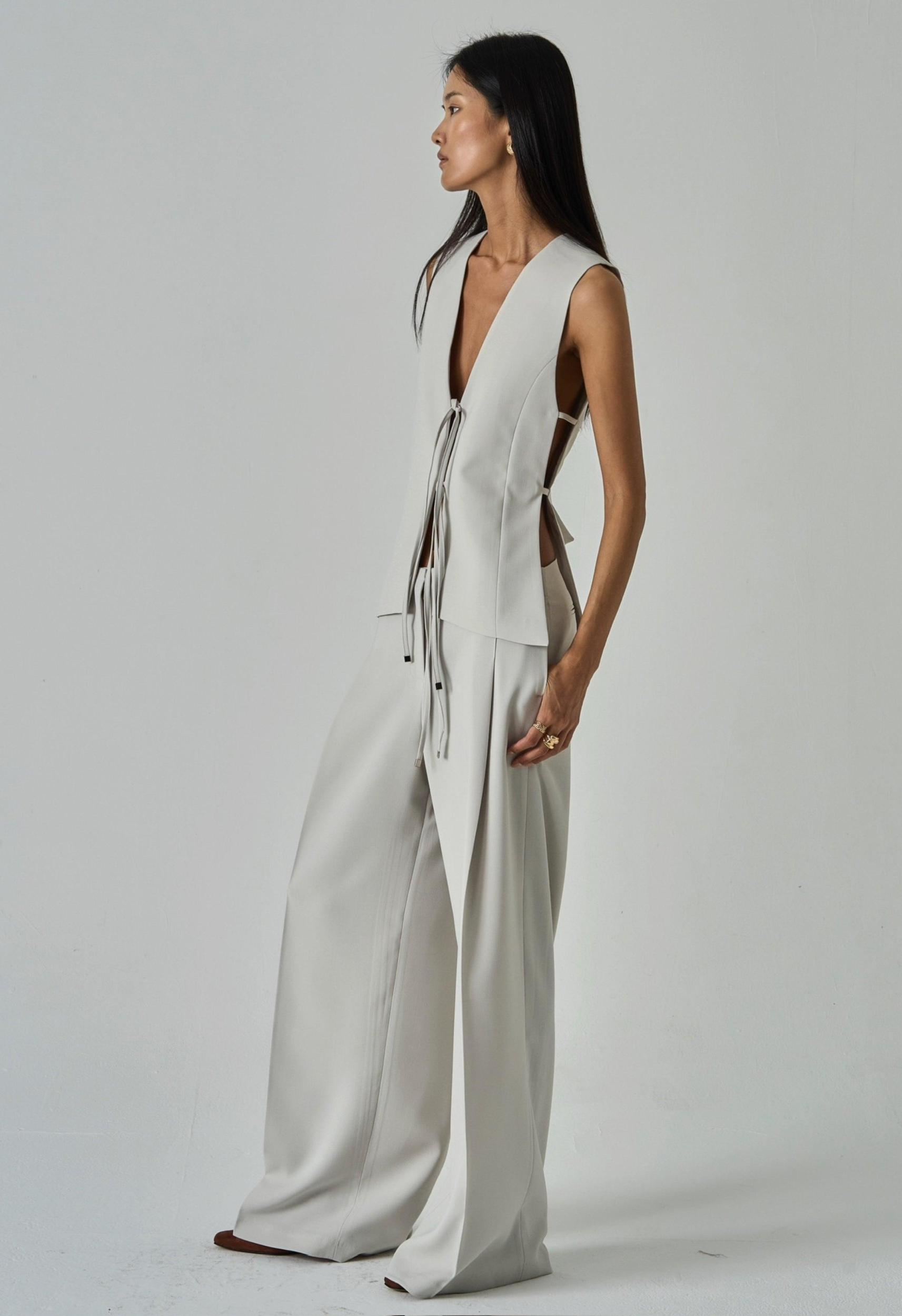 Veronica Trouser in Ecru Product Image