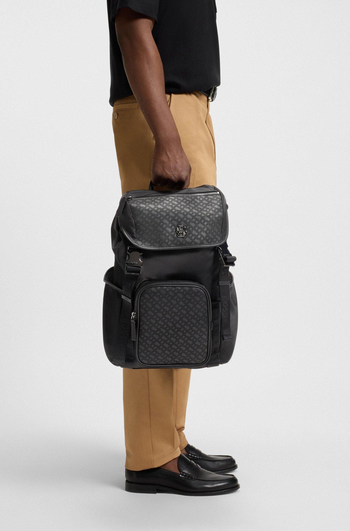 Twill backpack with Double B monogram Product Image