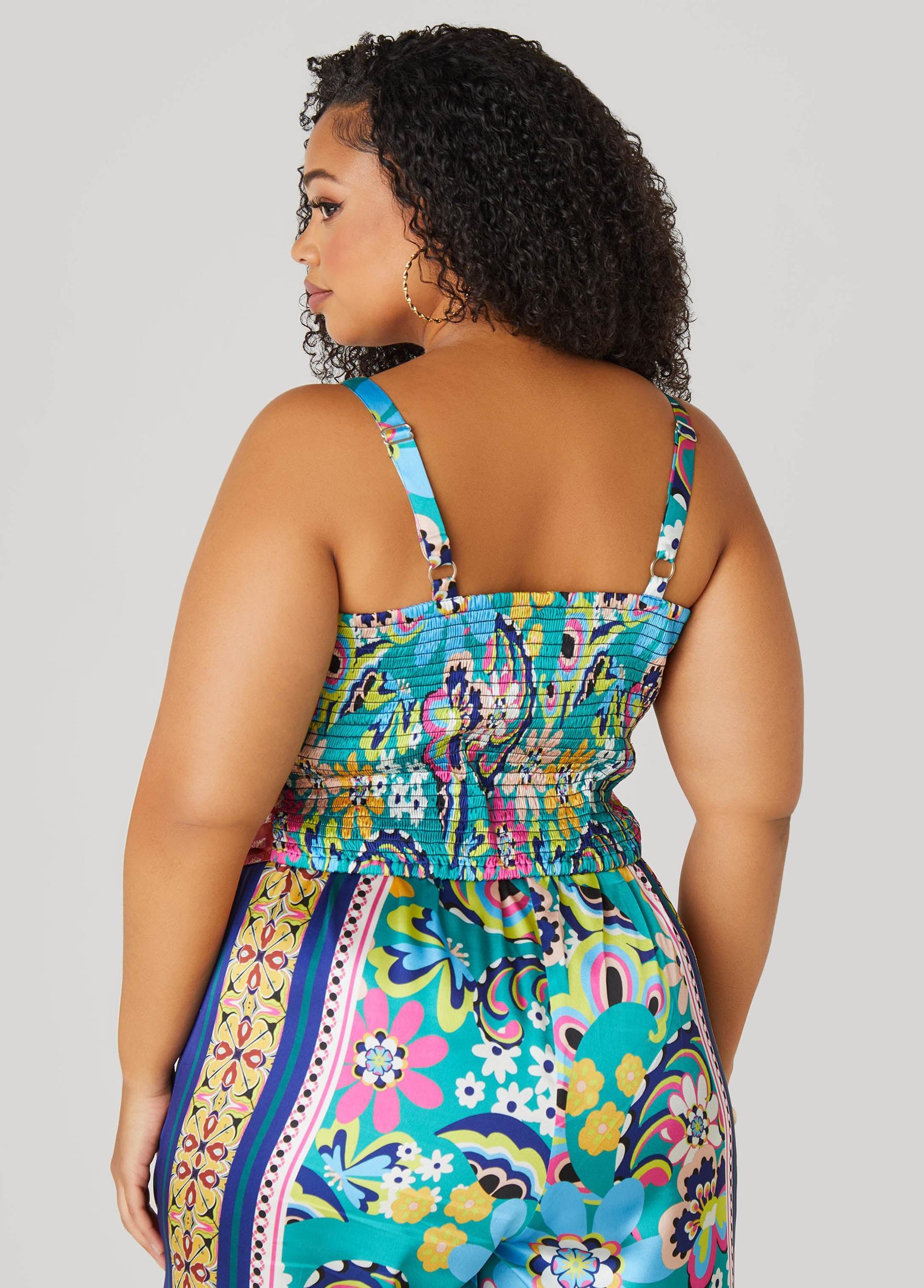 Shirred Scarf Satin Top Product Image