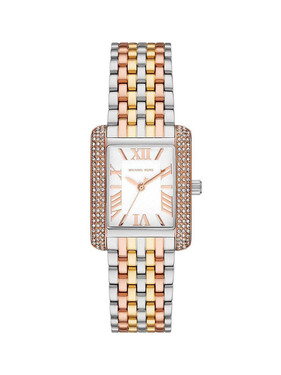 Michael Kors Womens Emery Three-Hand Gold Tone Stainless Steel Bracelet Watch Product Image