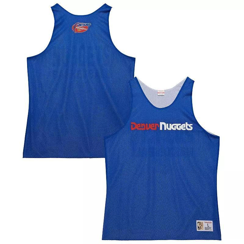 Mens Mitchell & Ness Royal/White Denver Nuggets Hardwood Classics Reversible Mesh Practice Jersey Product Image