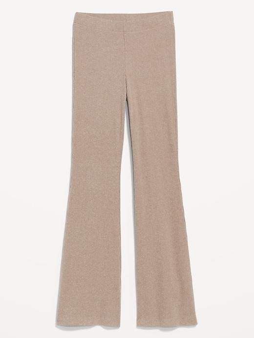 High-Waisted Cozy Ribbed Flare Leggings Product Image