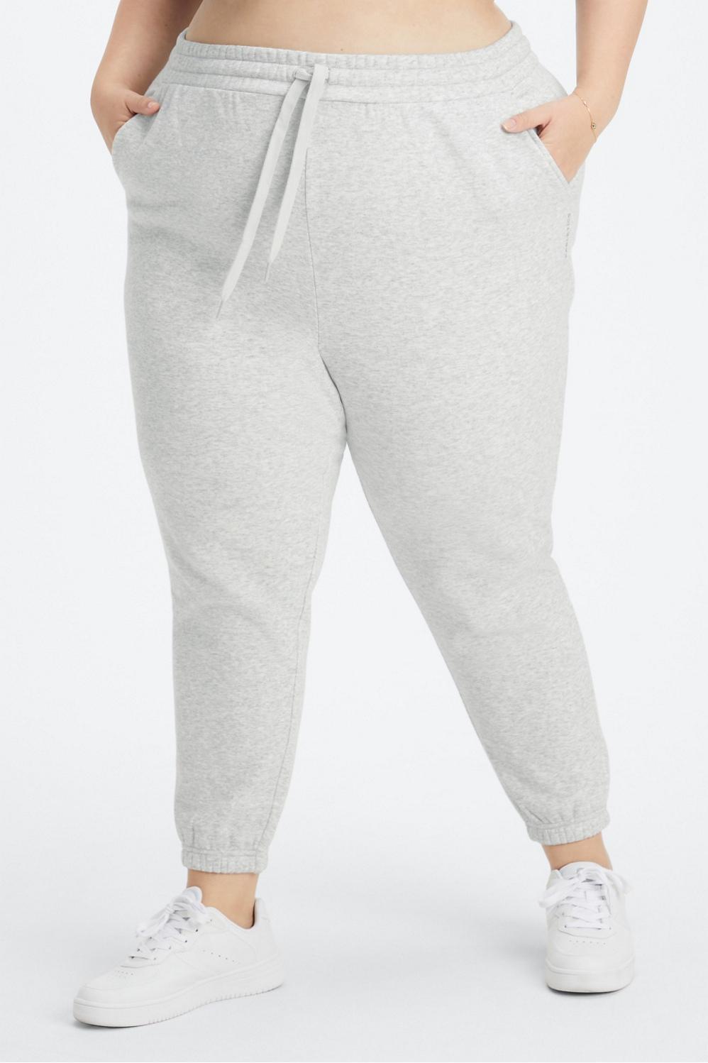 Fabletics Eco Go-To Sweatpant Womens Light Grey Heather plus Size 4X Product Image