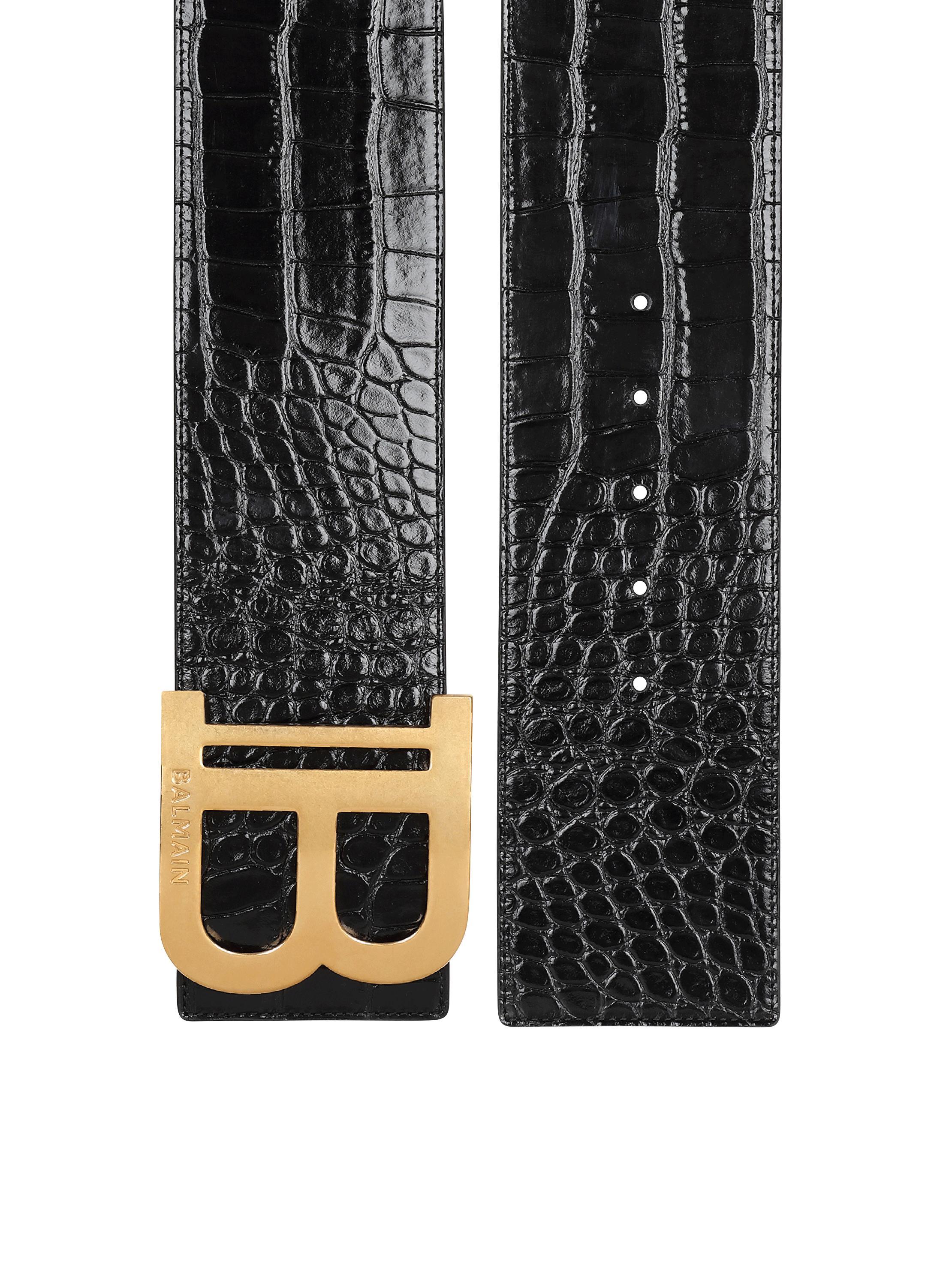 B-Belt in crocodile-print leather Product Image