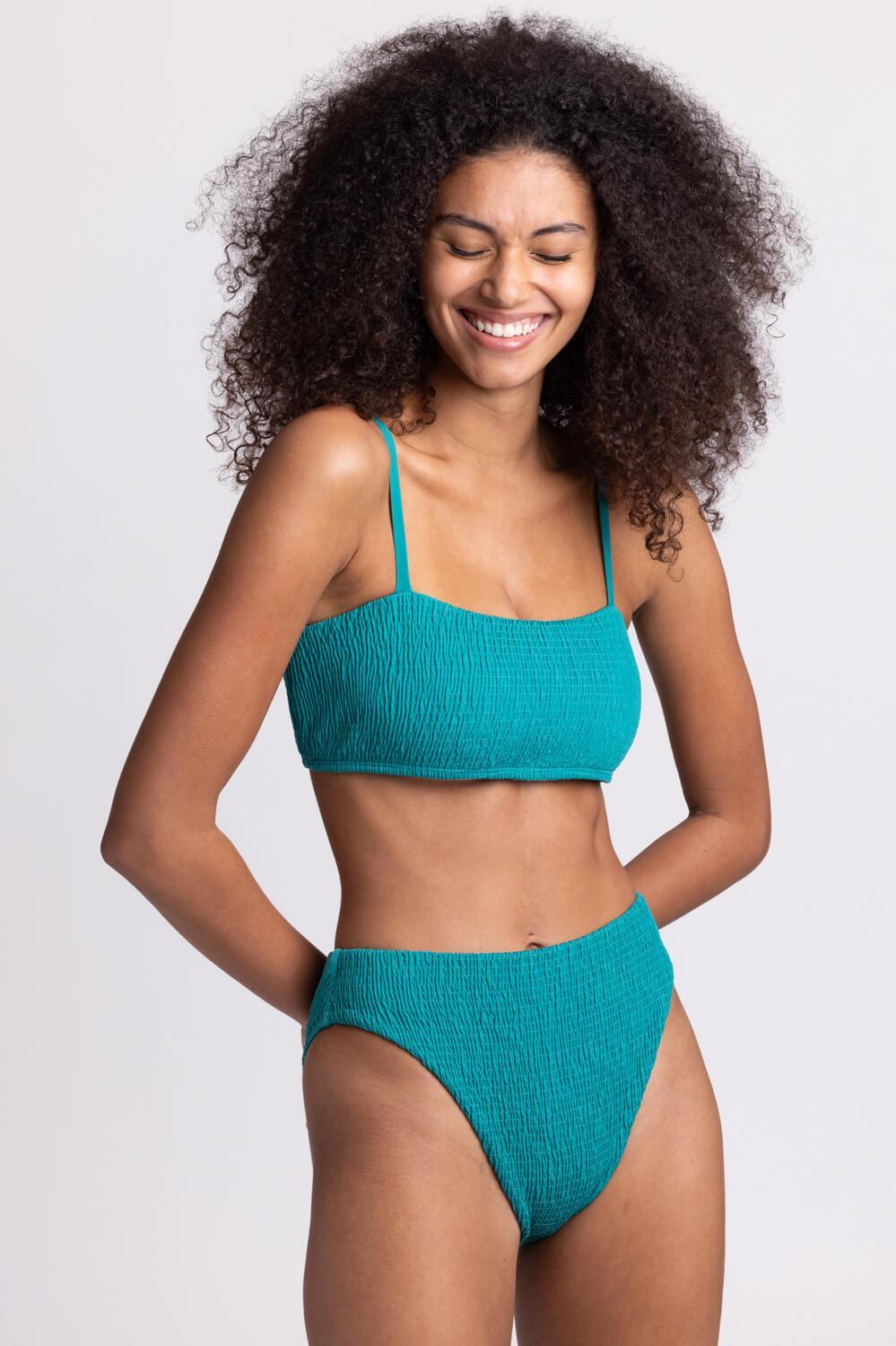 Hazel Smocked Bikini Bottom - Palm Female Product Image