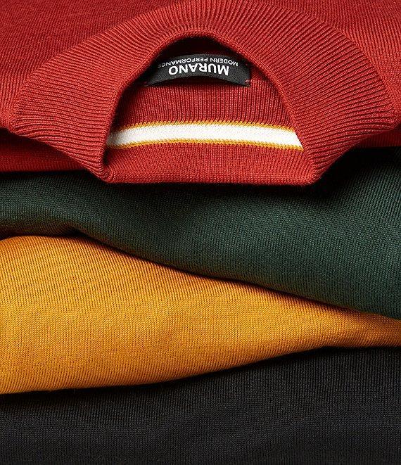 Murano Solid Performance Textured Long Sleeve Mock Neck Sweater Product Image