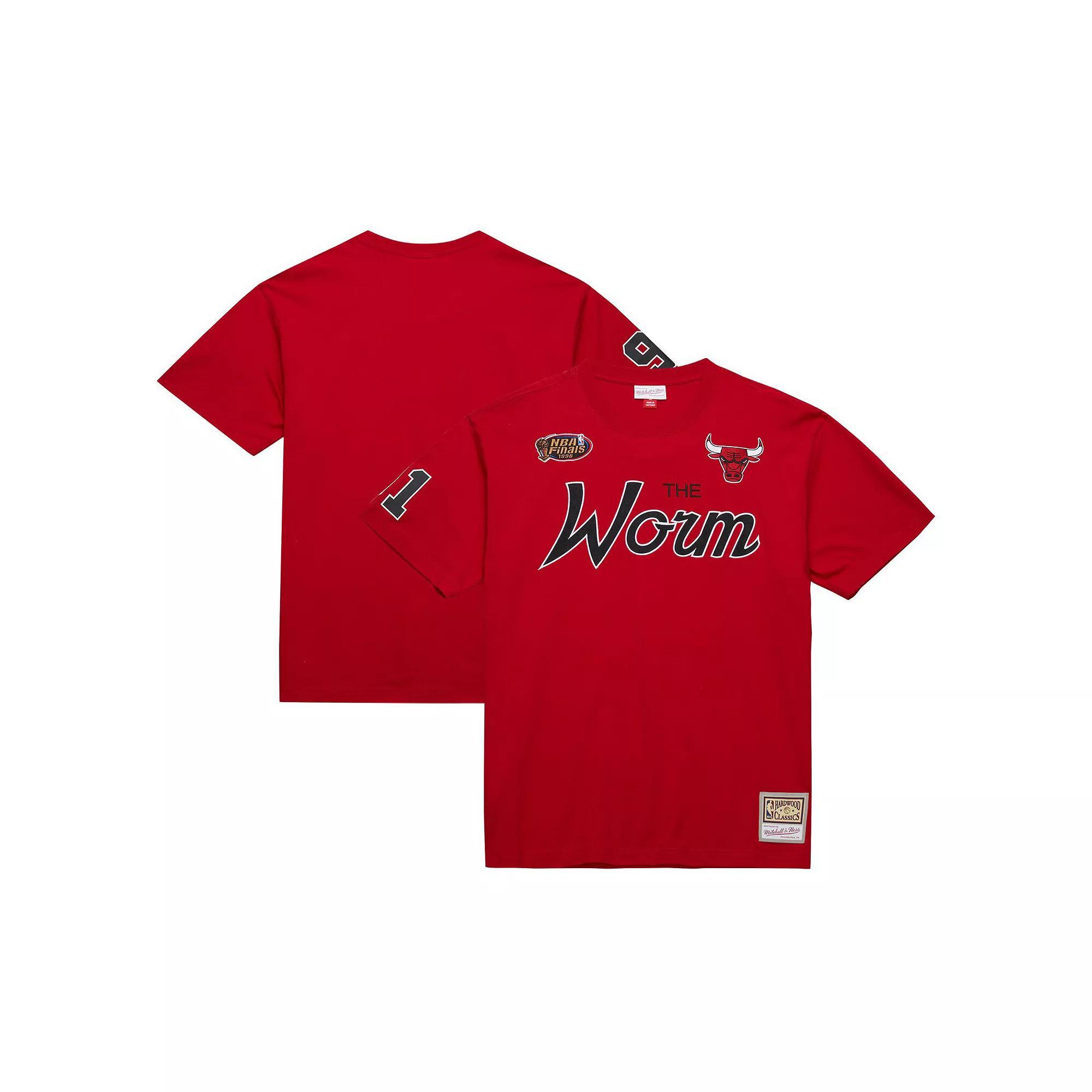 Men's Mitchell & Ness Dennis Rodman Red Chicago Bulls Premium Nickname T-Shirt,  Product Image