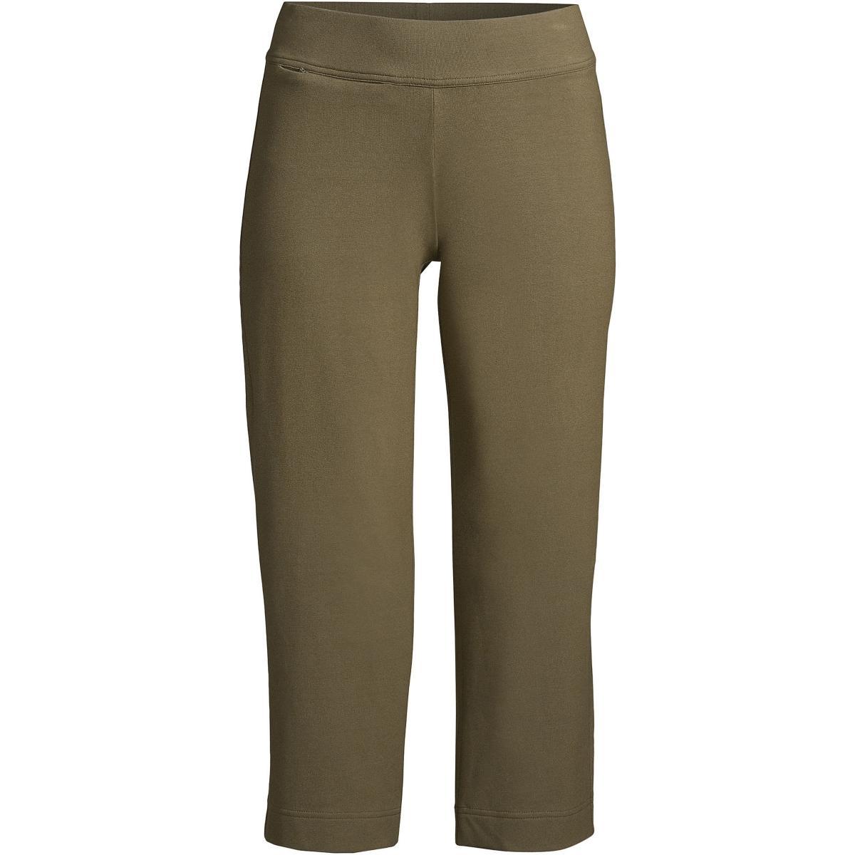 Petite Lands End Starfish Straight-Leg Pull-On Crop Pants, Womens Grey Heather Product Image